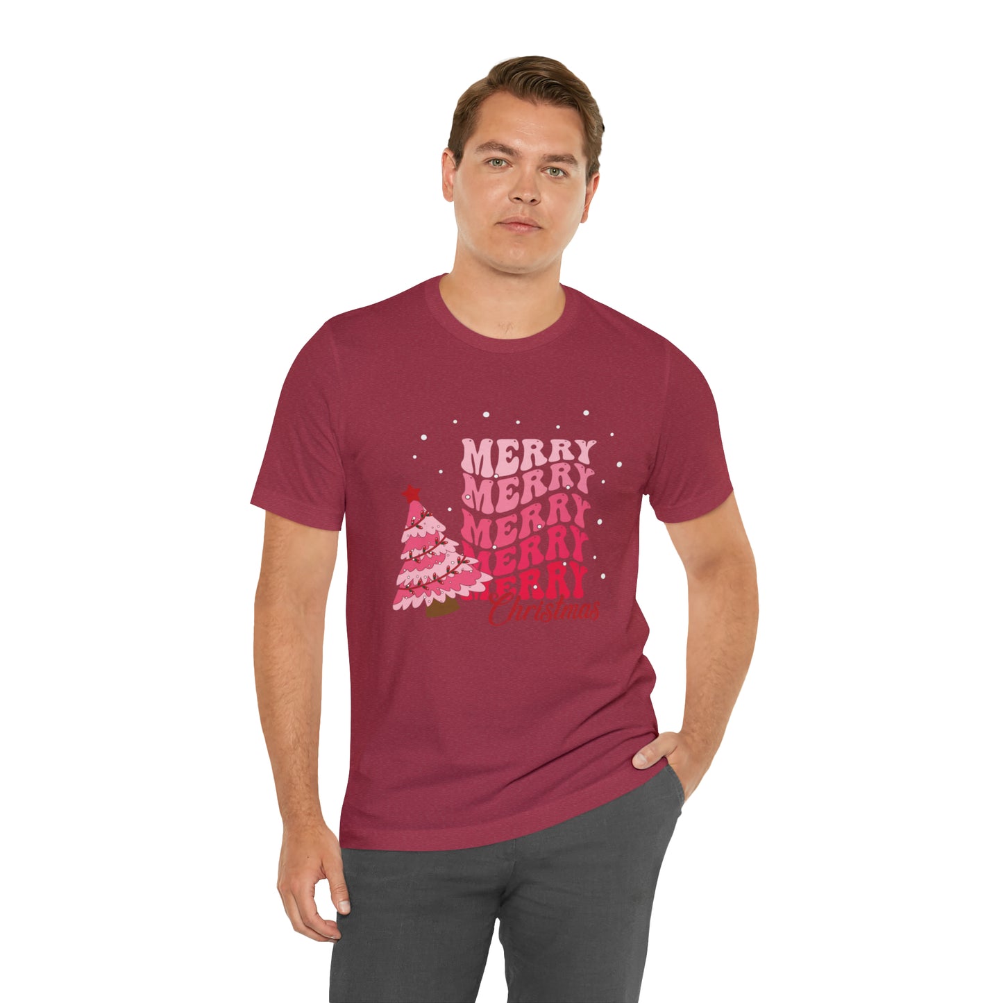 Festive AF shirt Pink Merry Bright Christmas Tshirt for Women Christmas Shirt Sweater Holiday Christmas gift for her gift for him unisex