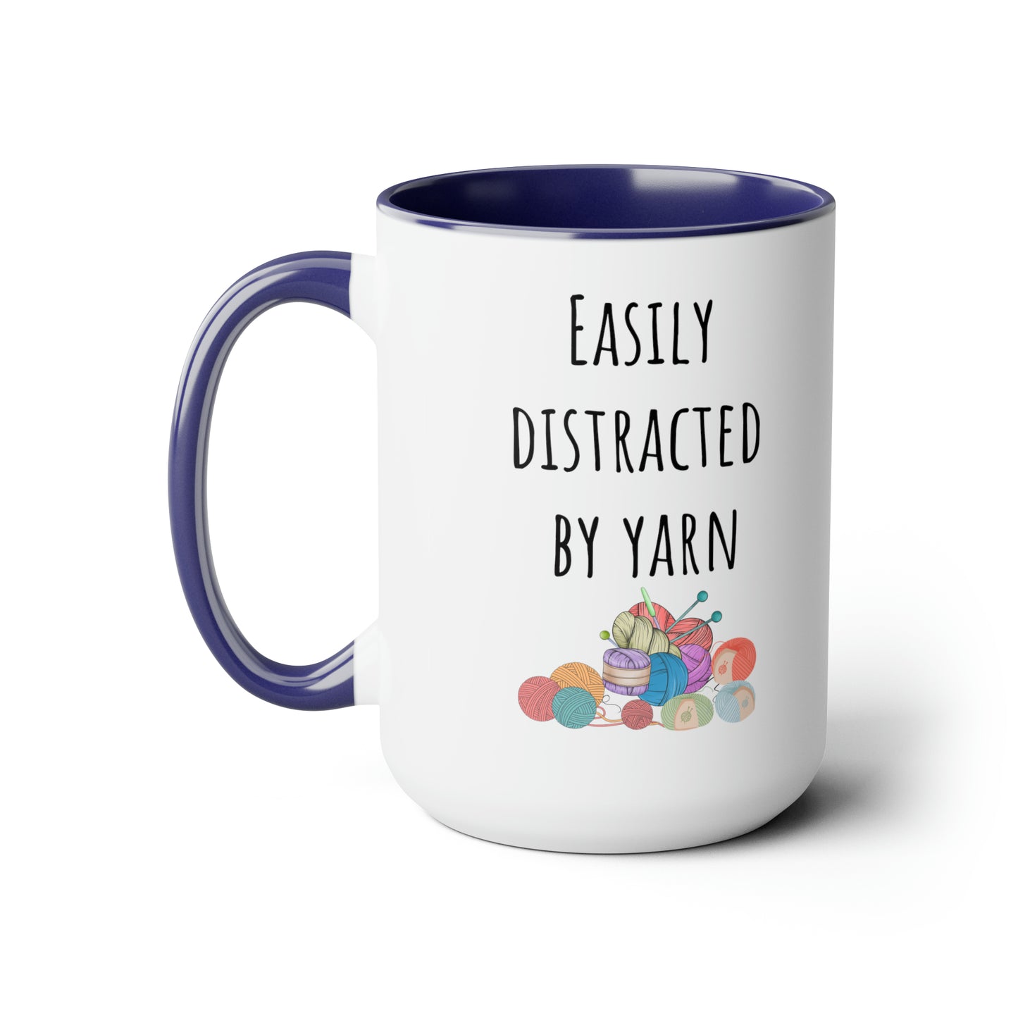 Easily distracted by yarn mug Supervisor mug Floral mug gift for her Mug funny gift for wife Coffee Mugs tea Christmas gift 15oz
