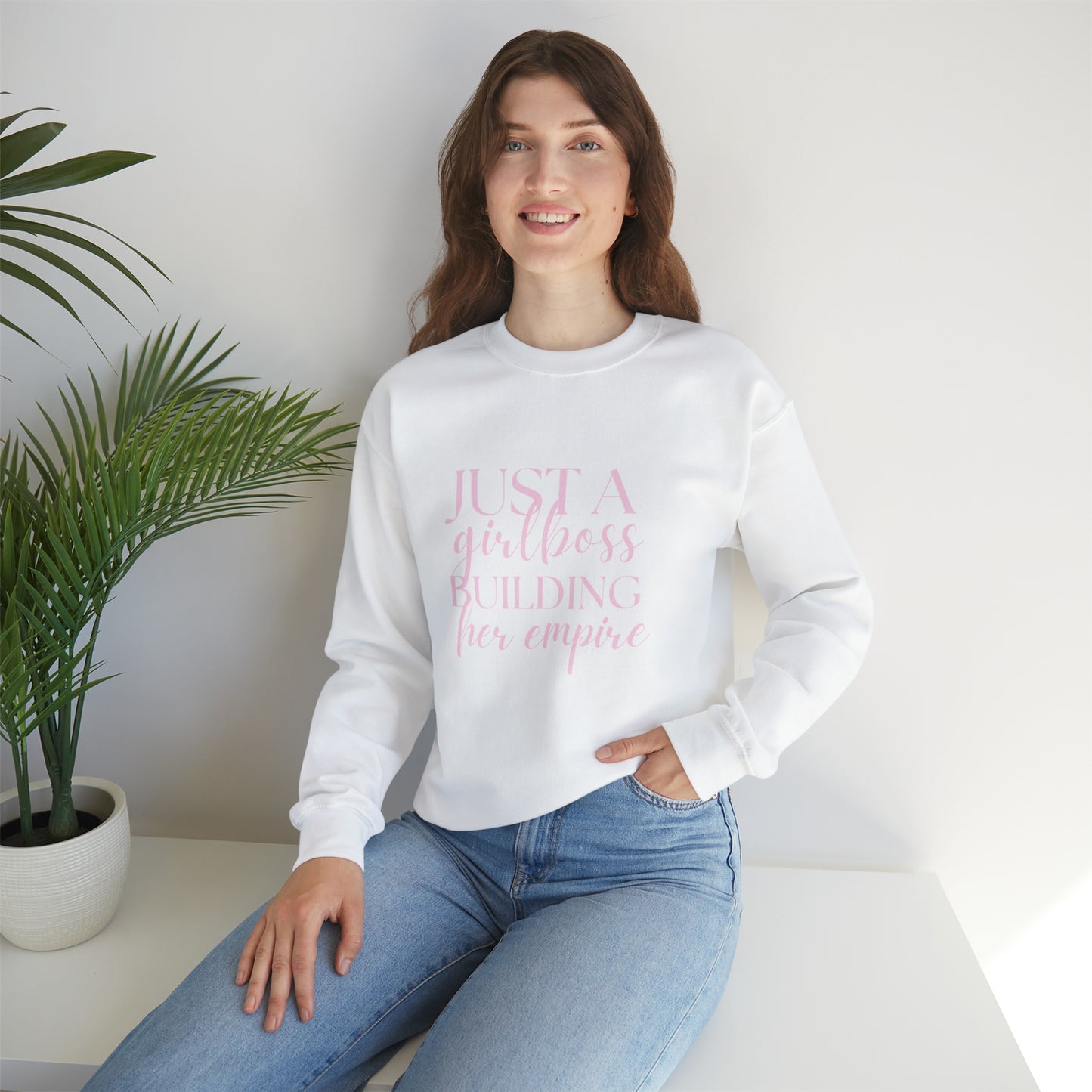 Boss Babe sweatshirt,Girlboss Sweatshirt, Just a girlboss building her empire, Bossbabe sweater,Christmas gift for her,Birthday gift