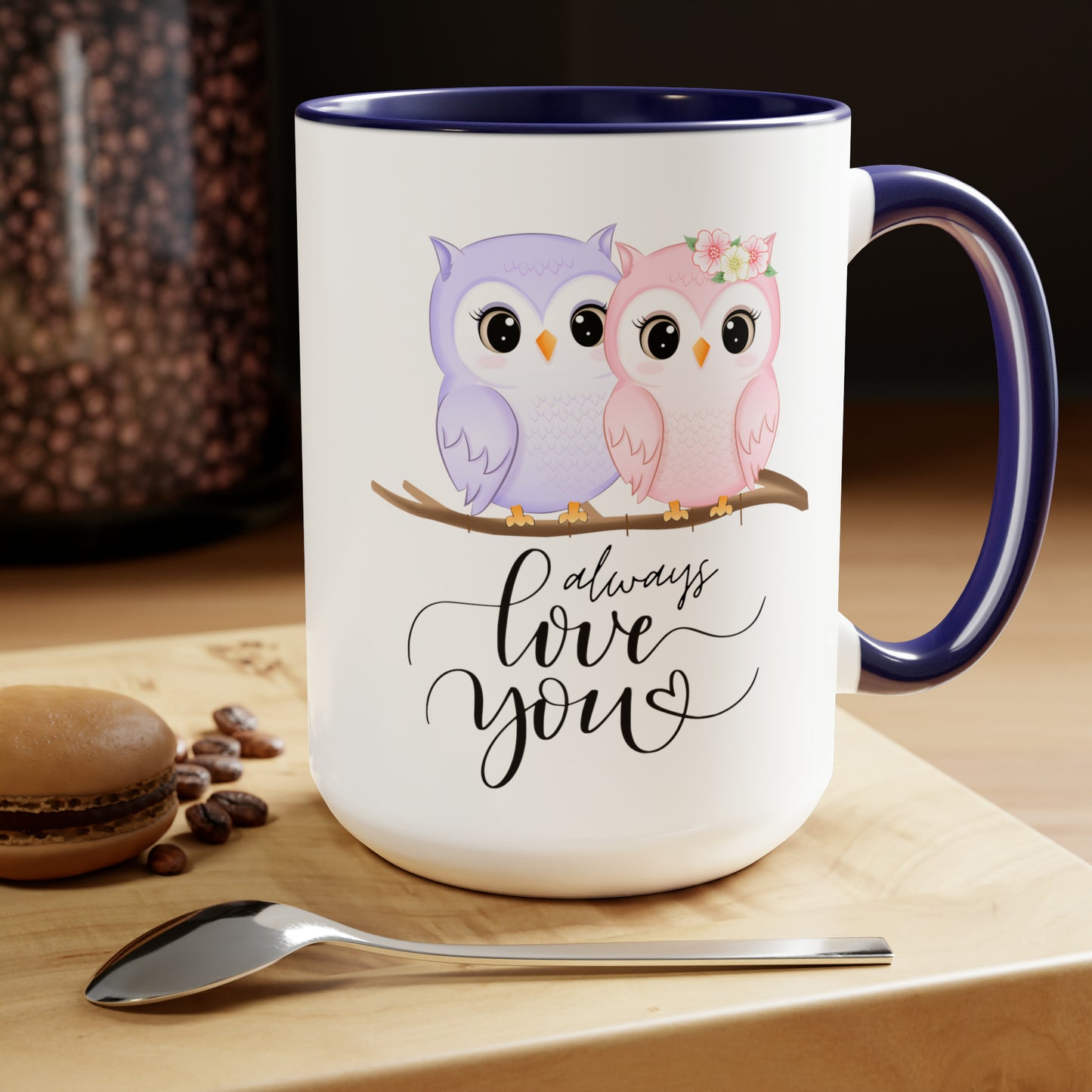 Owl always love you Valentine's Day mug sister gift Coffee Mug pregnancy reveal gift heart mug gift for her Mug wife Coffee tea 15oz