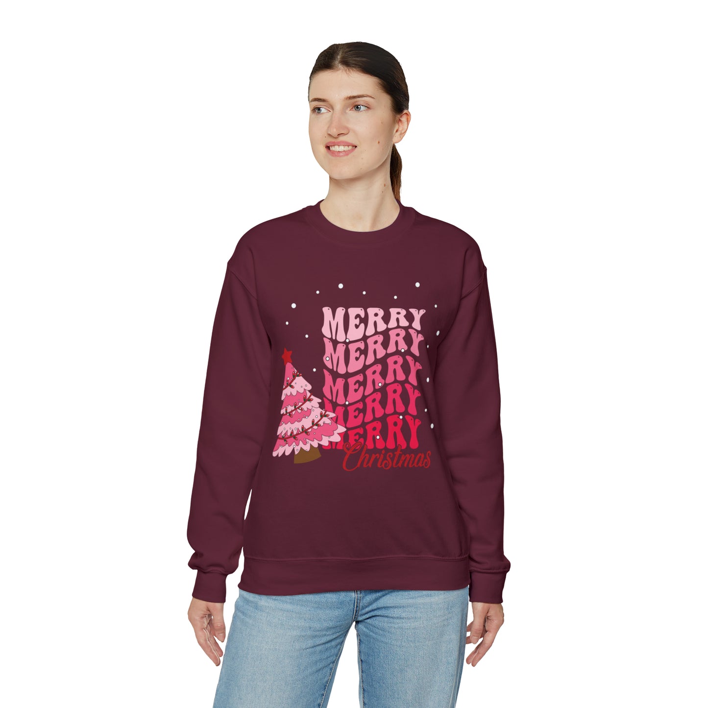 Festive AF sweater Pink Merry Bright Christmas Sweatshirt for Women Christmas Shirt Sweater Holiday Christmas gift for her gift for him