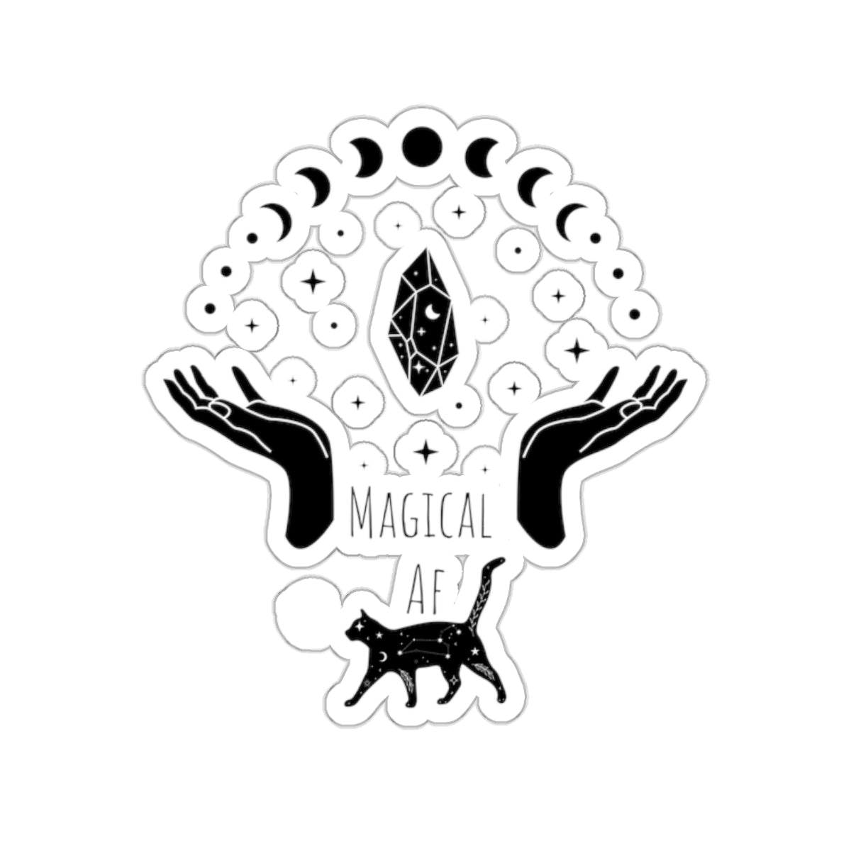 Magical AF sticker bestie sticker motivational witchy stickers fun gift best friend gift Kiss-Cut Stickers Halloween sticker cat self love
