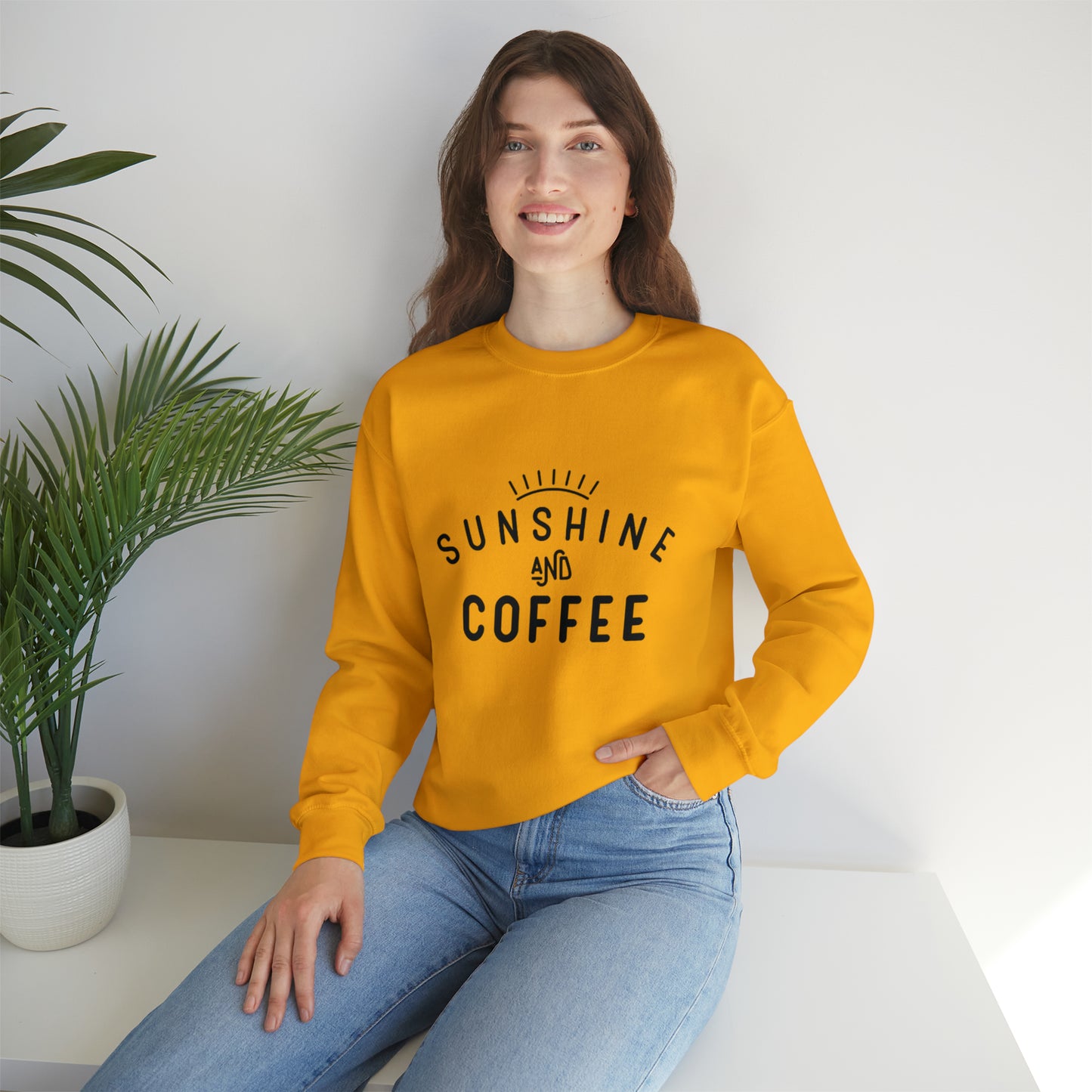 Sunshine and Coffee sweater, Mom sweatshirt, Gift for mom, Christmas gift for her, yoga wear for her, for him,Birthday gift for her,Ga