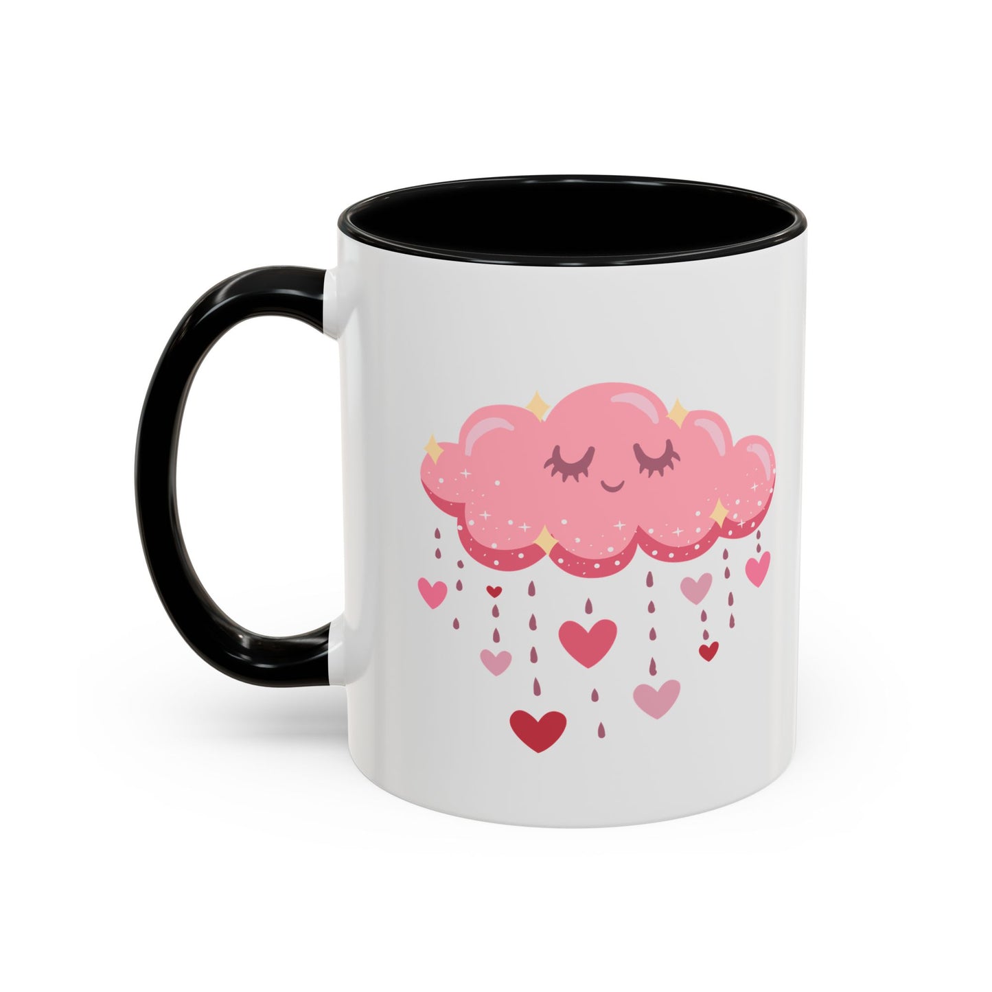Happy pink cloud mug pink hearts mug Valentines day mug Galantines day Bestie giftforher gift tea Mug Coffee Gift for Mom vday gift girlboss