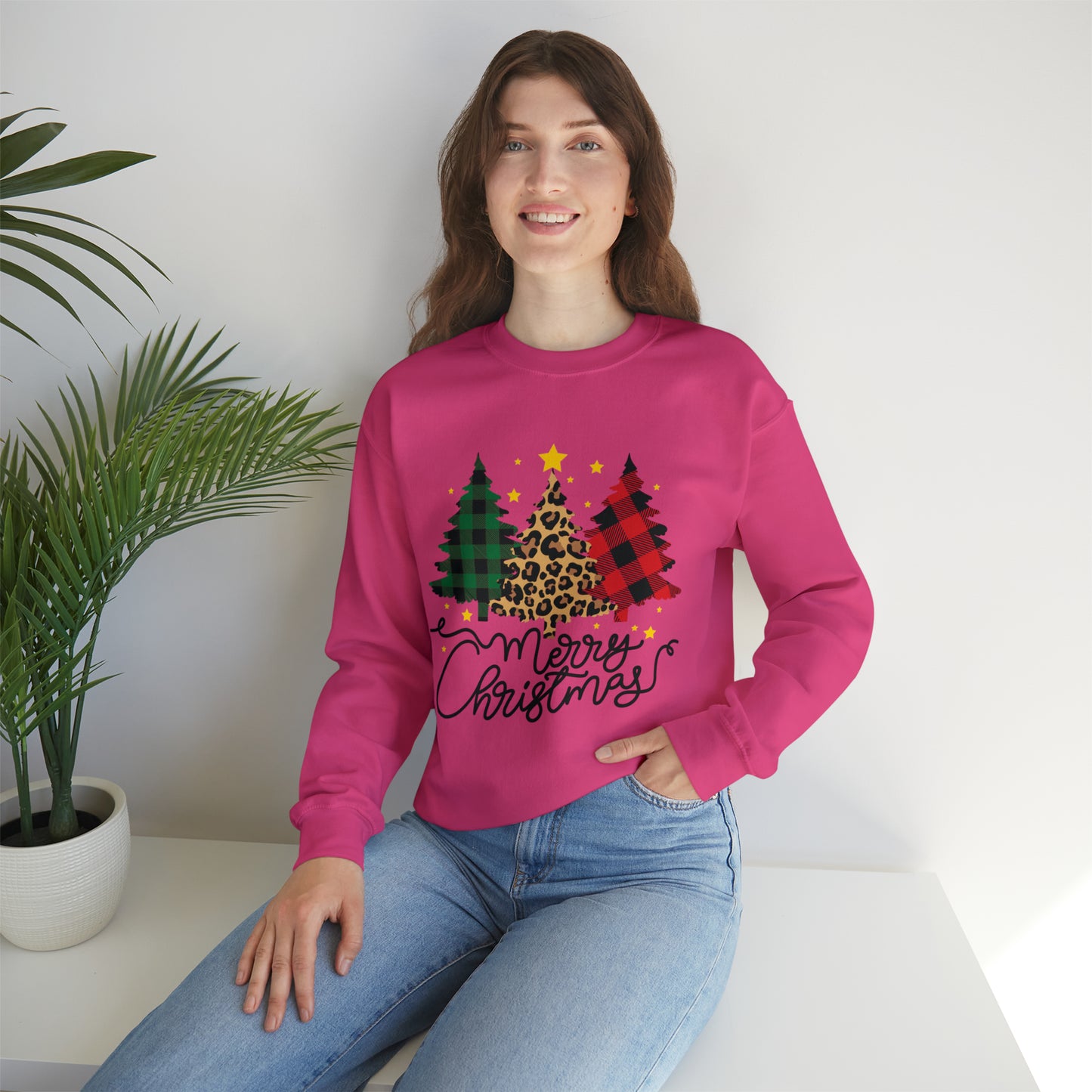Festive AF sweater Pink Merry Bright Christmas Sweatshirt for Women Christmas Shirt Sweater Holiday Christmas gift for her gift for him