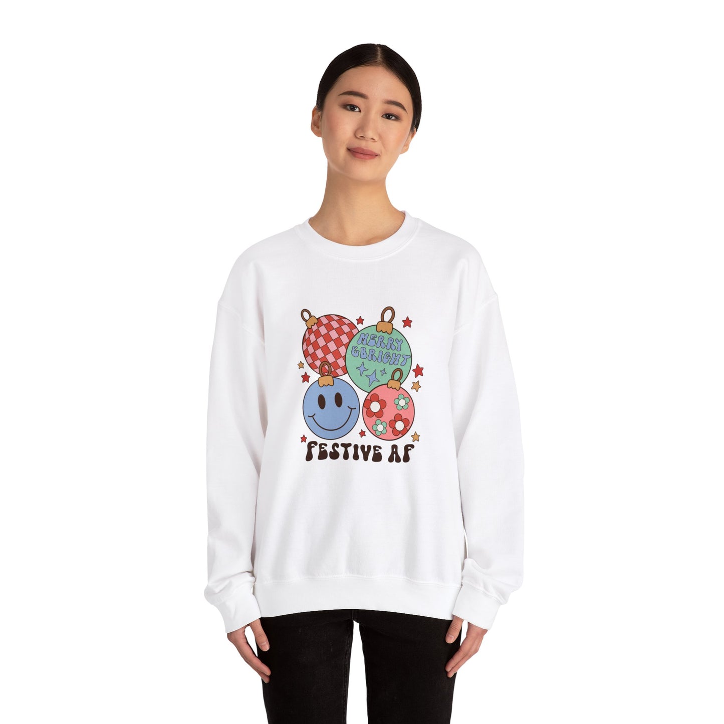 Festive AF Christmas sweater Christmas women sweatshirt Merry Christmas cupcake hot cocoa sweatshirt Bright Christmas gift for her