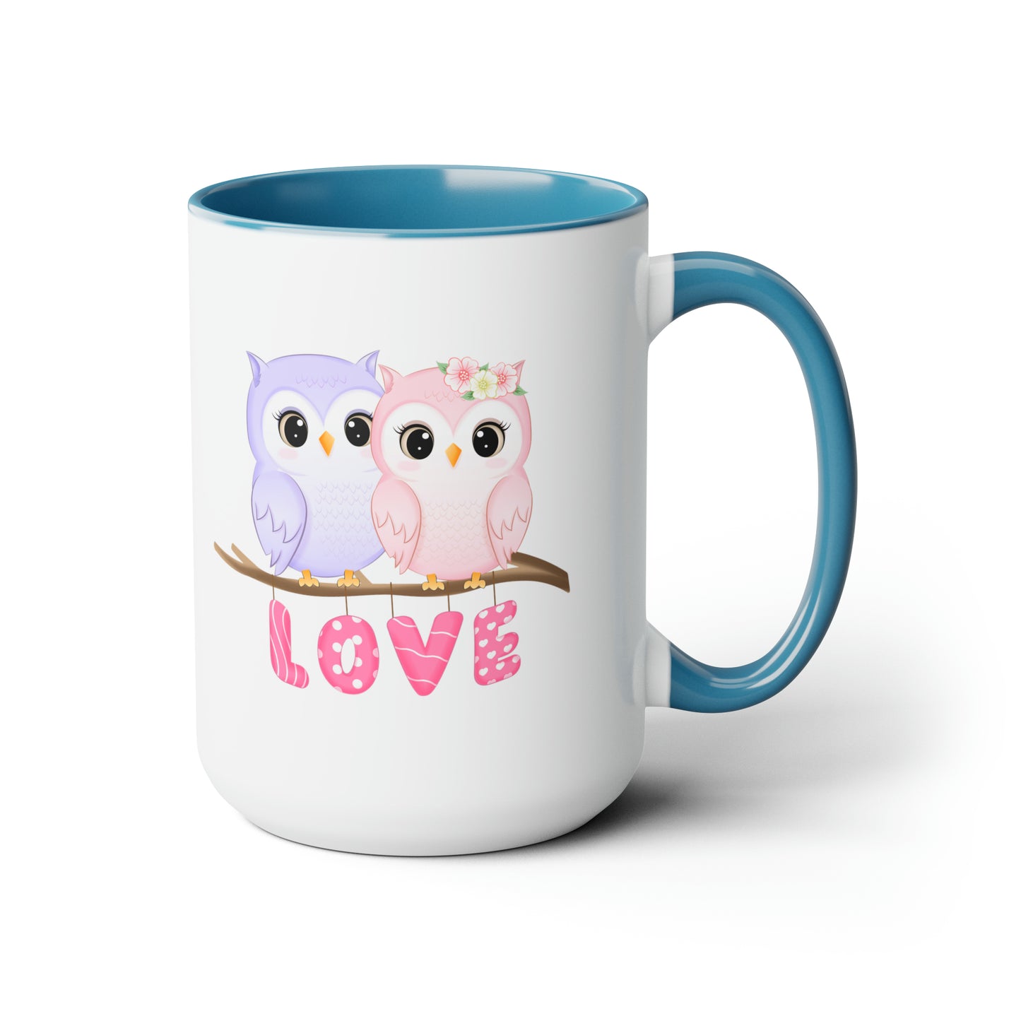 Owl Valentine's Day mug sister gift Coffee Mug pregnancy reveal gift heart mug gift for her Mug wife Coffee tea 15oz