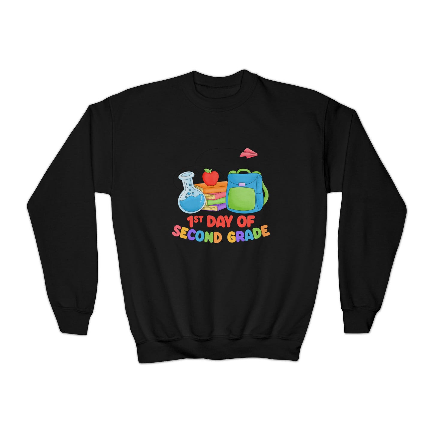 First day of school sweater second grade shirt elementary school style Youth Crewneck Sweatshirt kid sweater