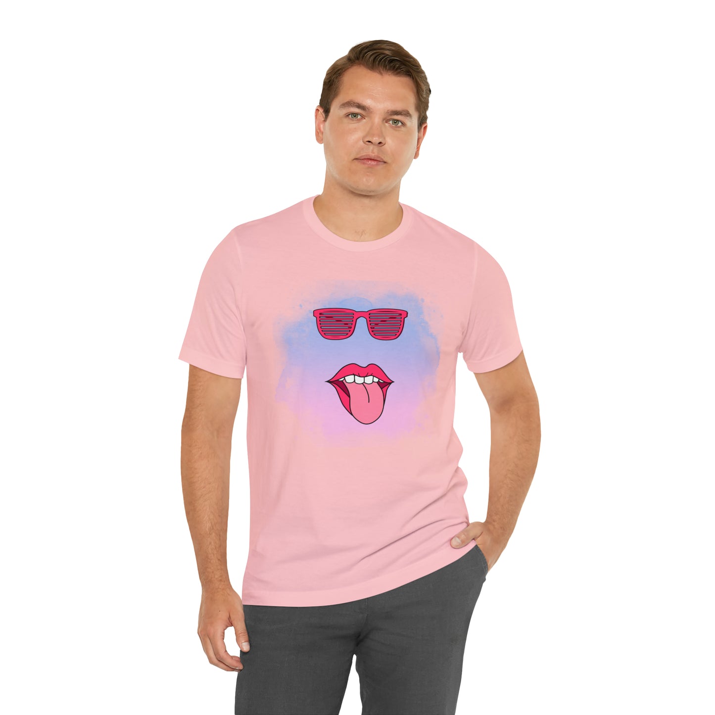 Lip Sunglasses t-shirt, Bubble gum kiss shirt,Pink Gum Shirt,Galantine gift travel shirt,best friend trip,girls vacation trip, Unisex Jersey