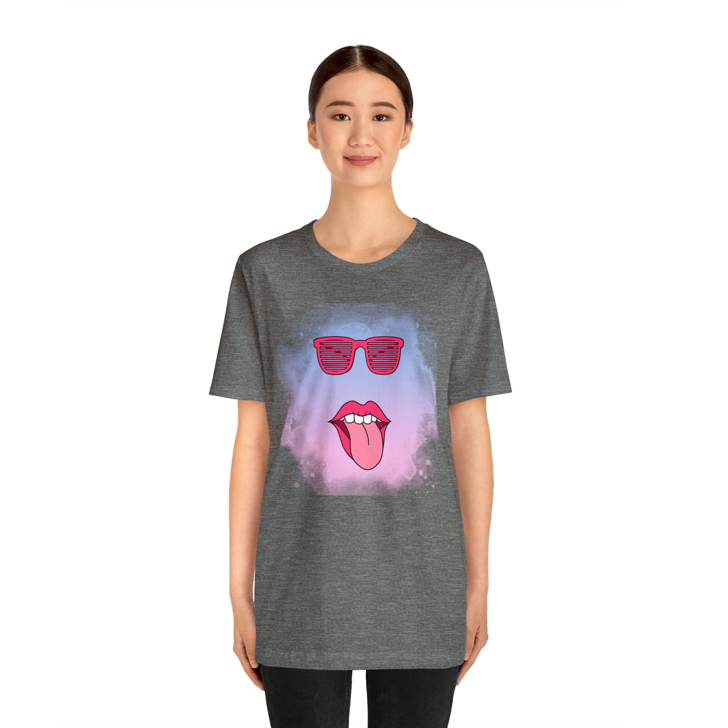 Lip Sunglasses t-shirt, Bubble gum kiss shirt,Pink Gum Shirt,Galantine gift travel shirt,best friend trip,girls vacation trip, Unisex Jersey