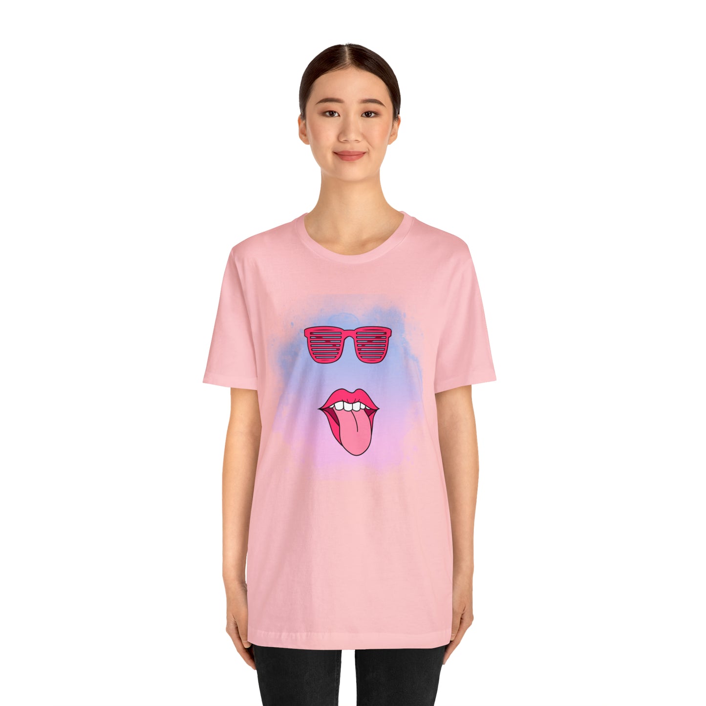 Lip Sunglasses t-shirt, Bubble gum kiss shirt,Pink Gum Shirt,Galantine gift travel shirt,best friend trip,girls vacation trip, Unisex Jersey