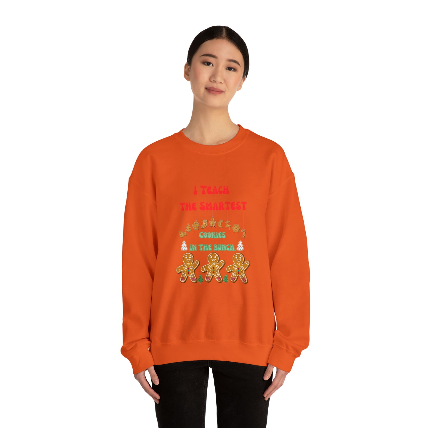 Smartest cookies sweater teacher Christmas sweater Christmas gingerbread cookies house sweatshirt Bright teacher Christmas gift for her