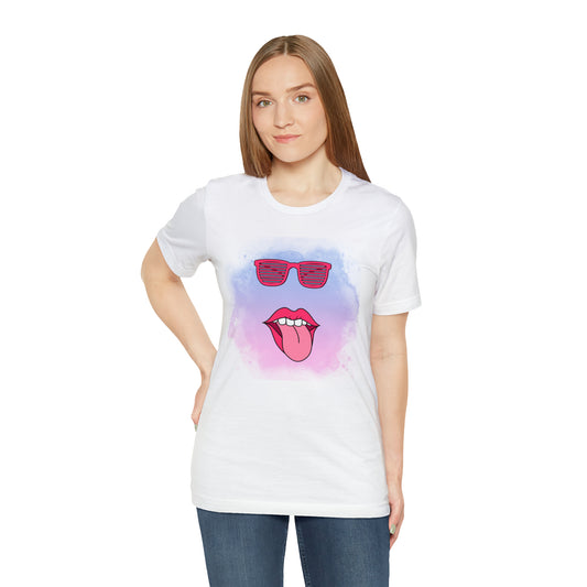 Lip Sunglasses t-shirt, Bubble gum kiss shirt,Pink Gum Shirt,Galantine gift travel shirt,best friend trip,girls vacation trip, Unisex Jersey