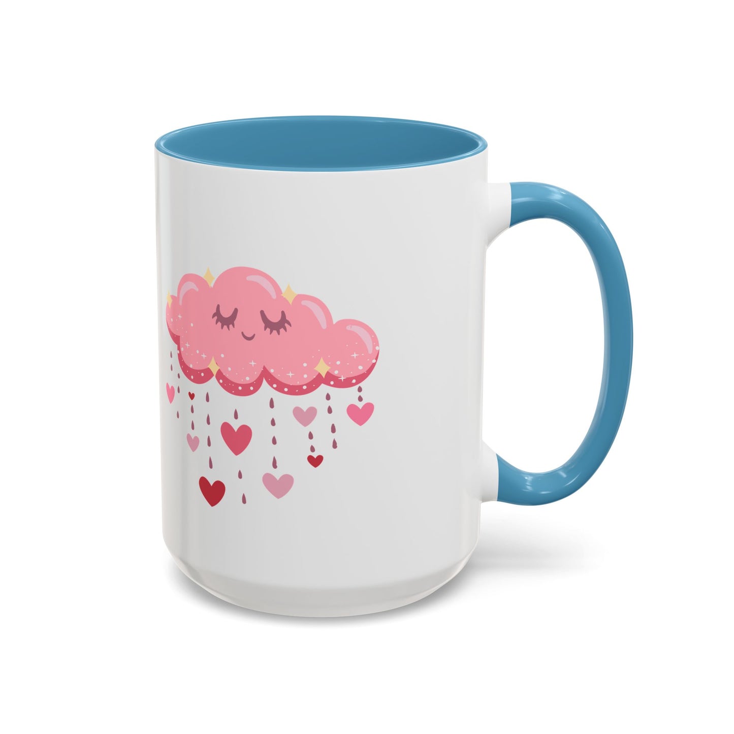 Happy pink cloud mug pink hearts mug Valentines day mug Galantines day Bestie giftforher gift tea Mug Coffee Gift for Mom vday gift girlboss