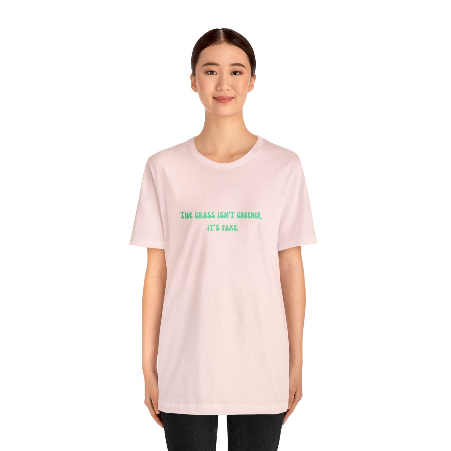 Funny grass is fake shirt aesthetic gift for her grass isn't greener shirt funny gifts for best friend vacation shirt wife husband