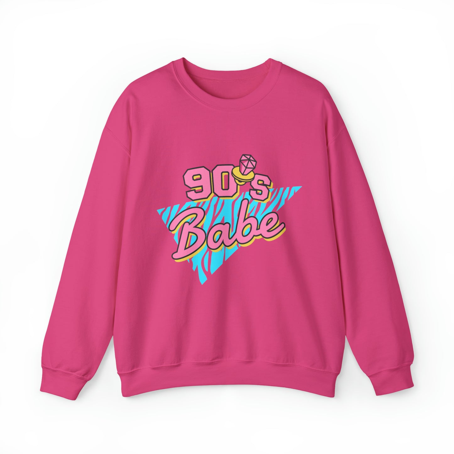 90's Babe Sweatshirt, Pink blue shirt, Unisex Heavy Blend Crewneck Sweatshirt