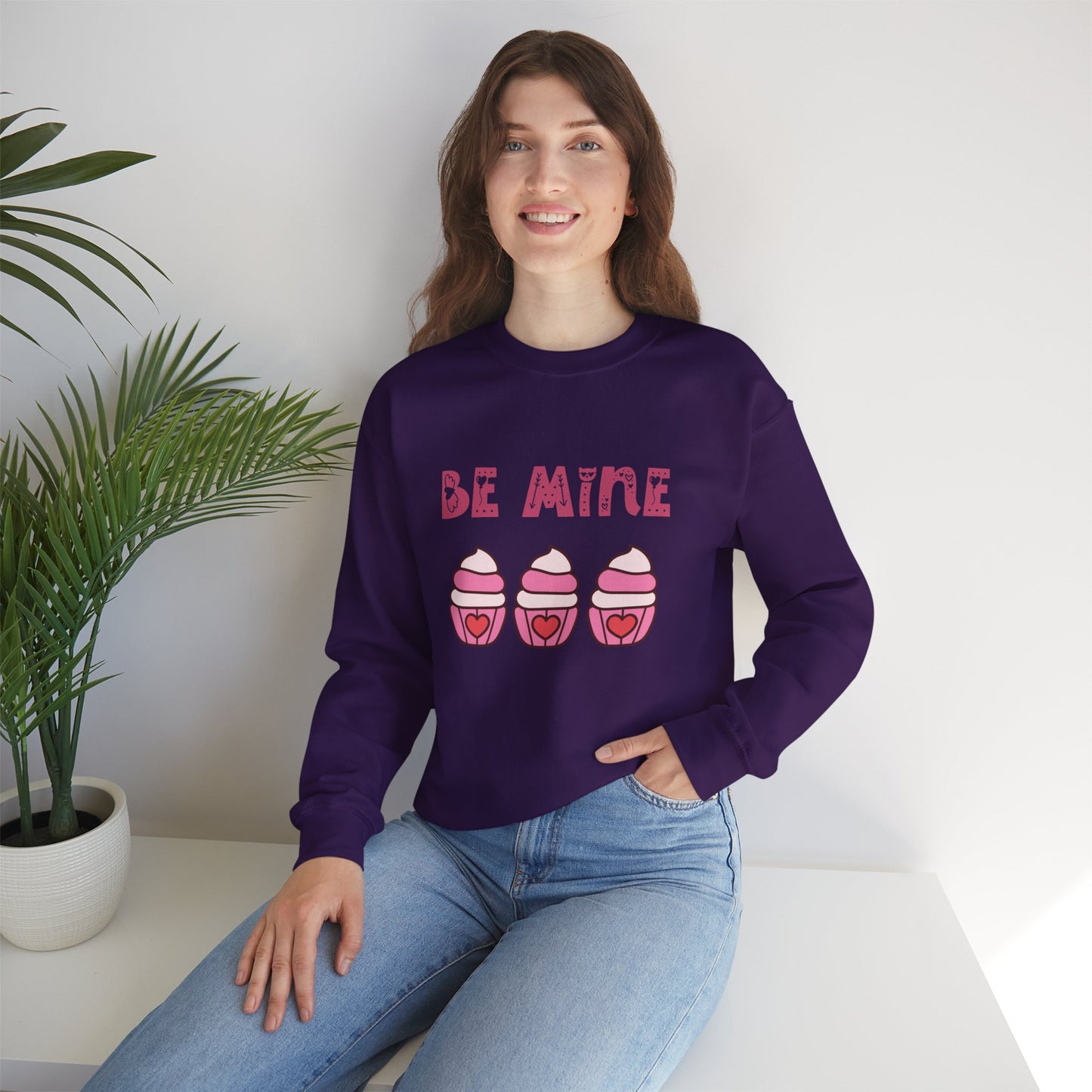 Be mine cupcake sweater valentines Day sweatshirt love sweater galentine's day gift best friend gift Unisex gift cupcake sweatshirt
