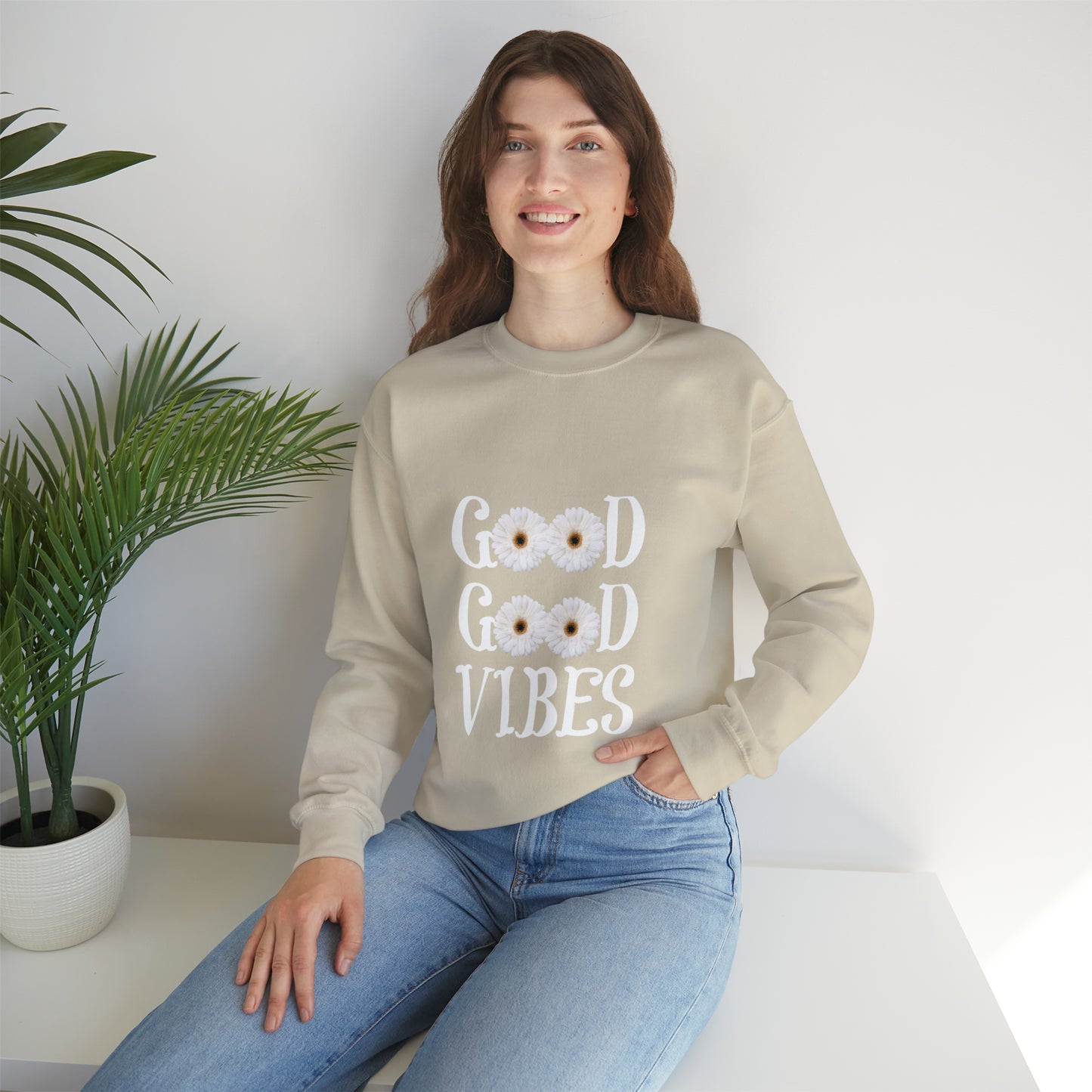 Good Vibes Sweatshirt, Unisex Heavy Blend™ Crewneck Sweatshirt
