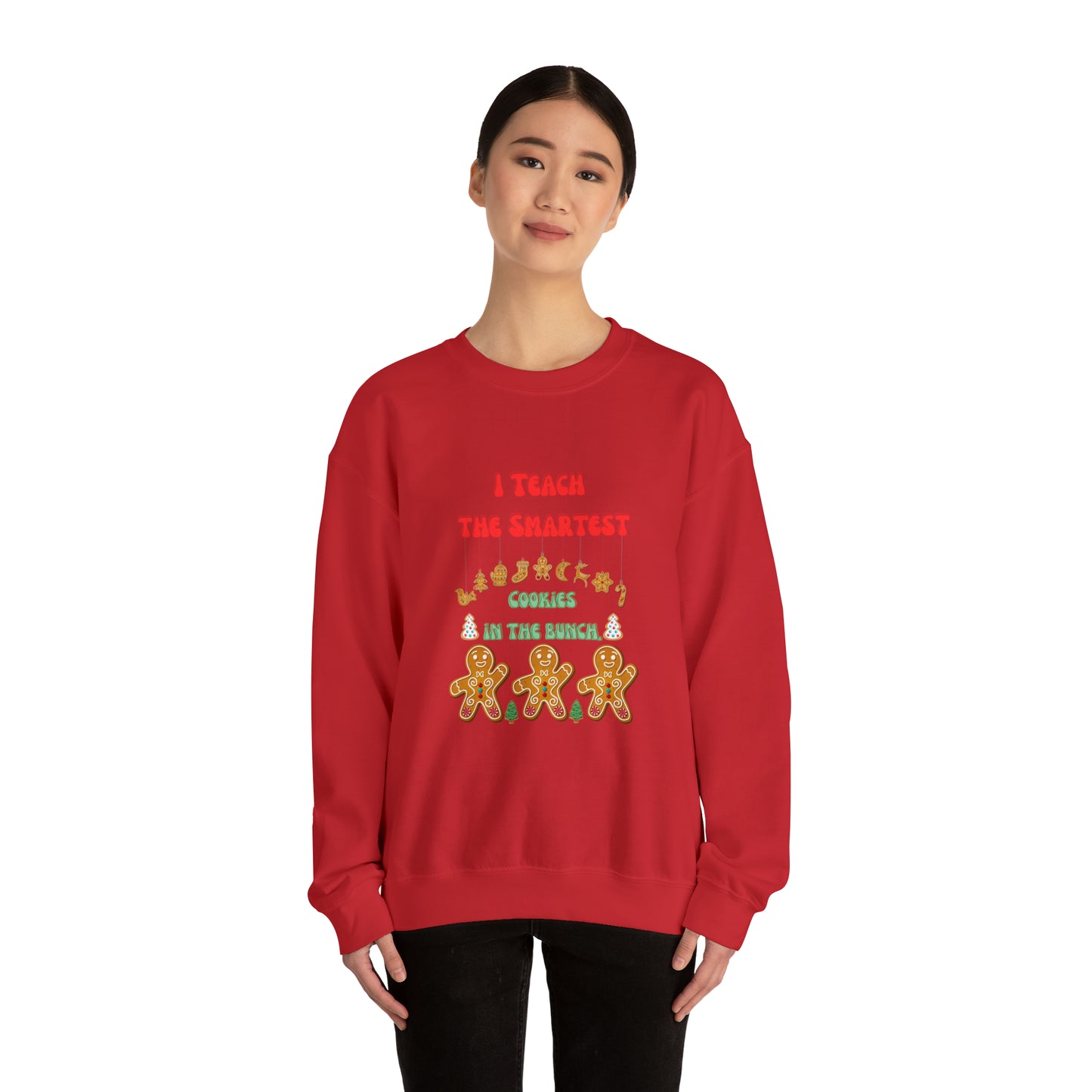 Smartest cookies sweater teacher Christmas sweater Christmas gingerbread cookies house sweatshirt Bright teacher Christmas gift for her