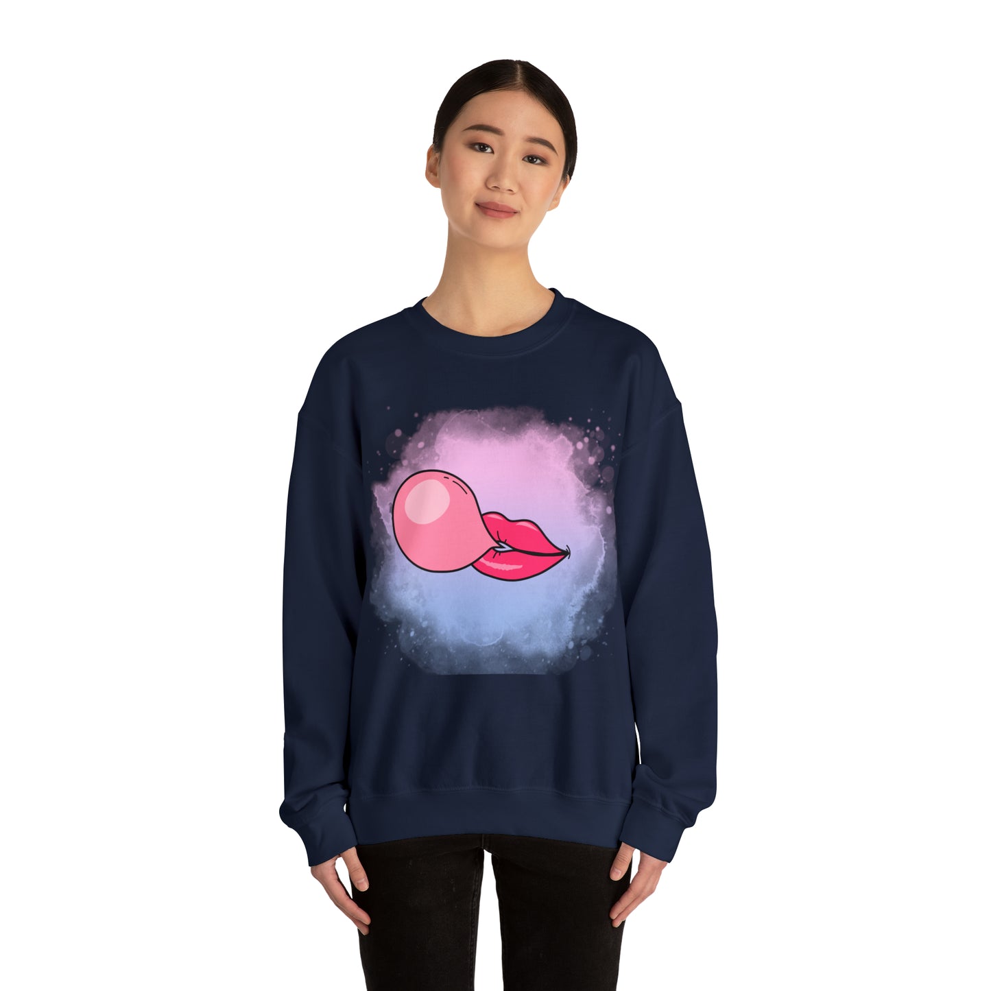 Bubble Gum kiss sweatshirt, Summer Bubblegum shirt, Birthday gift for her,Galantine travel sweatshirt,Unisex Heavy Blend Crewneck Sweatshirt