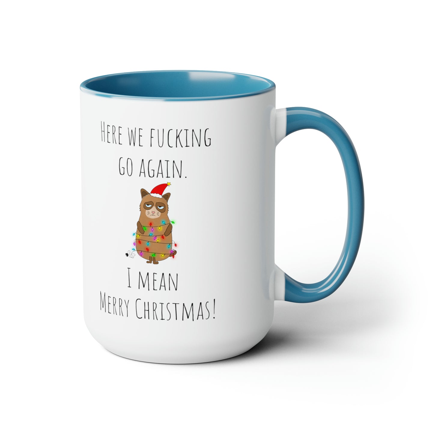 Grumpy cat Christmas mug Coffee Mug lover party gift mug Floral mug gift for her Mug funny gift for wife Coffee Mugs tea Christmas gift 15oz