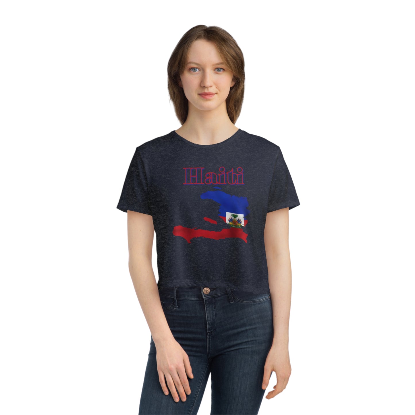 Haiti flag crop top Haiti shirt island Map Tee