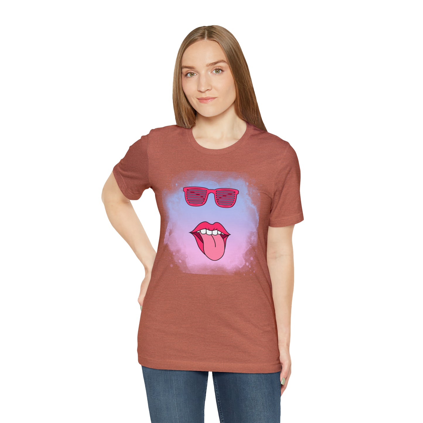 Lip Sunglasses t-shirt, Bubble gum kiss shirt,Pink Gum Shirt,Galantine gift travel shirt,best friend trip,girls vacation trip, Unisex Jersey