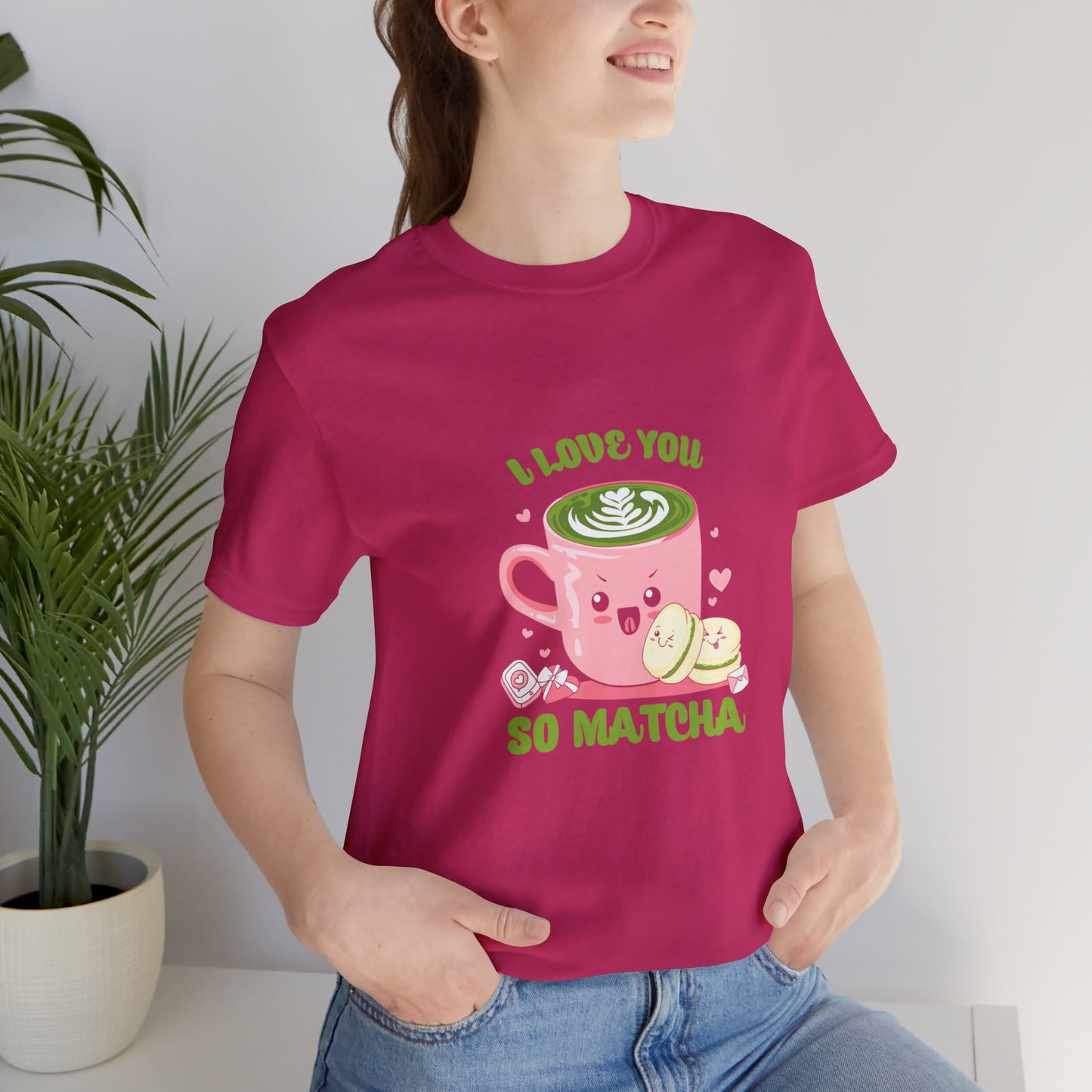 I love so matcha shirt Valentine's Day gift for her funny aesthetic gift for him funny gift for best friend vacation shirt wife husband wife