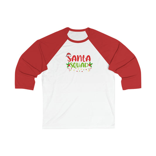 Santa Squad long sleeve shirt Christmas lover family Christmas shirts Shirt Gift for dad Gift for Mom Gift Unisex 3\4 Sleeve Baseball