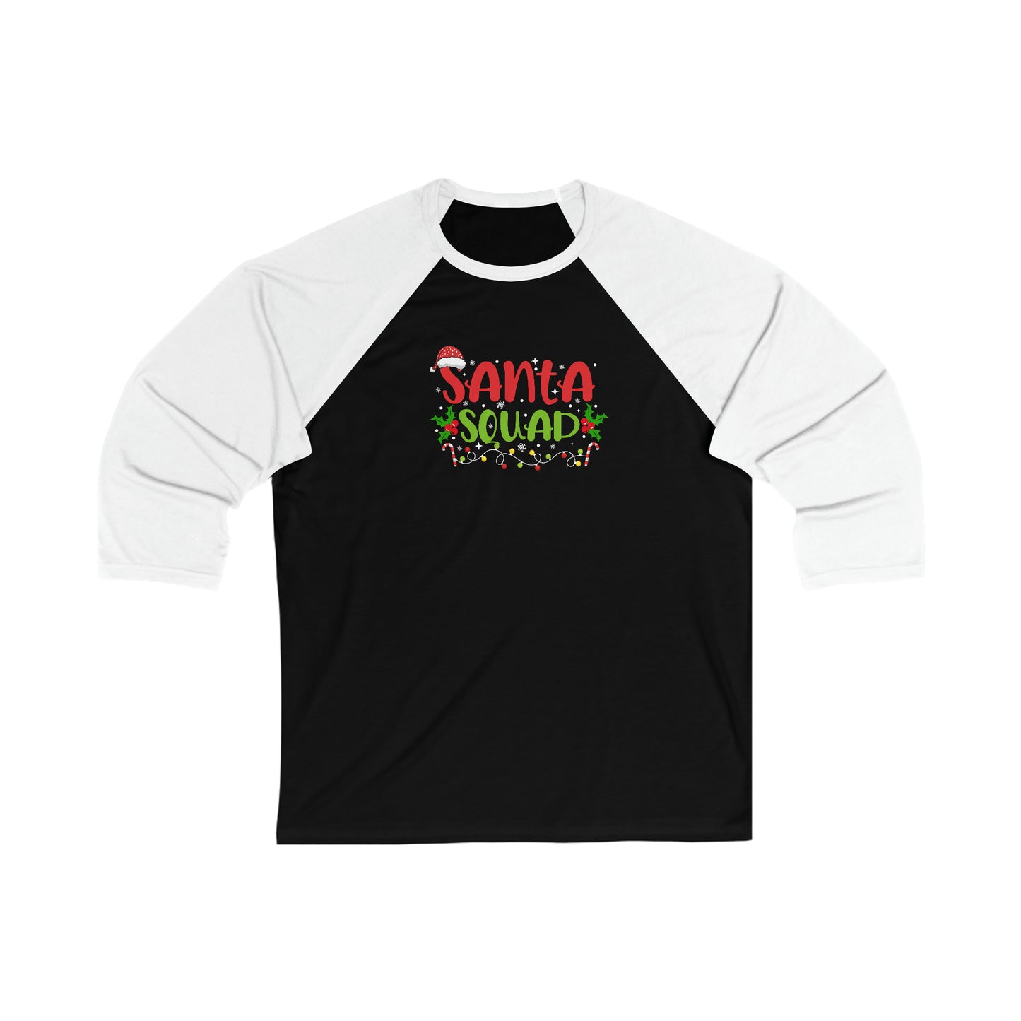 Santa Squad long sleeve shirt Christmas lover family Christmas shirts Shirt Gift for dad Gift for Mom Gift Unisex 3\4 Sleeve Baseball