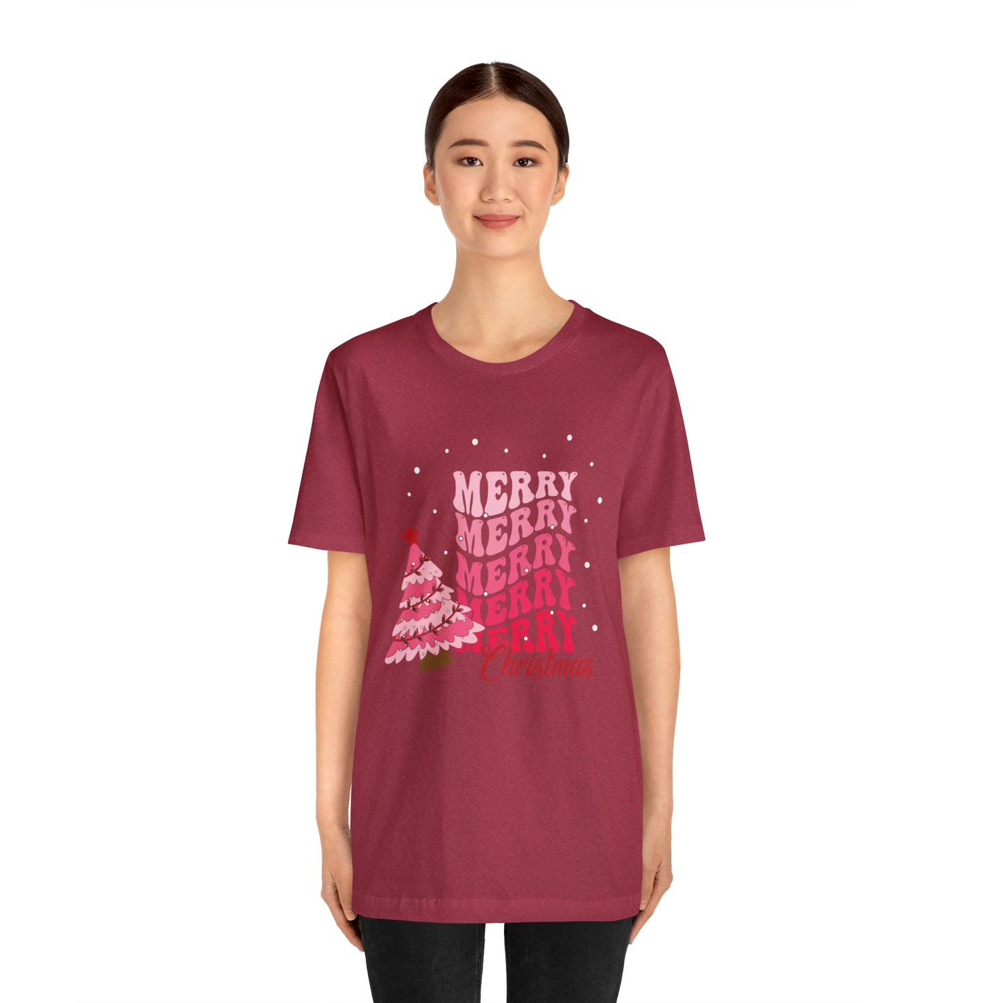 Festive AF shirt Pink Merry Bright Christmas Tshirt for Women Christmas Shirt Sweater Holiday Christmas gift for her gift for him unisex