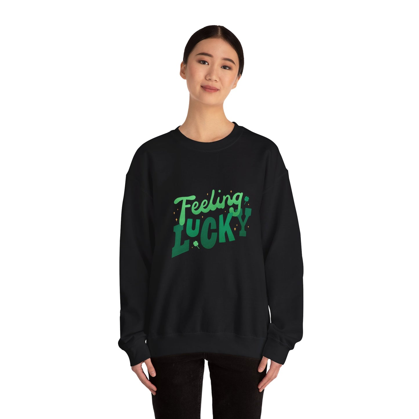 Feeling lucky sweater  St Patrick's Day sweatshirt leprechaun gift St Paddys sweatshirt Heart Love valentines shirt gift forher best friend