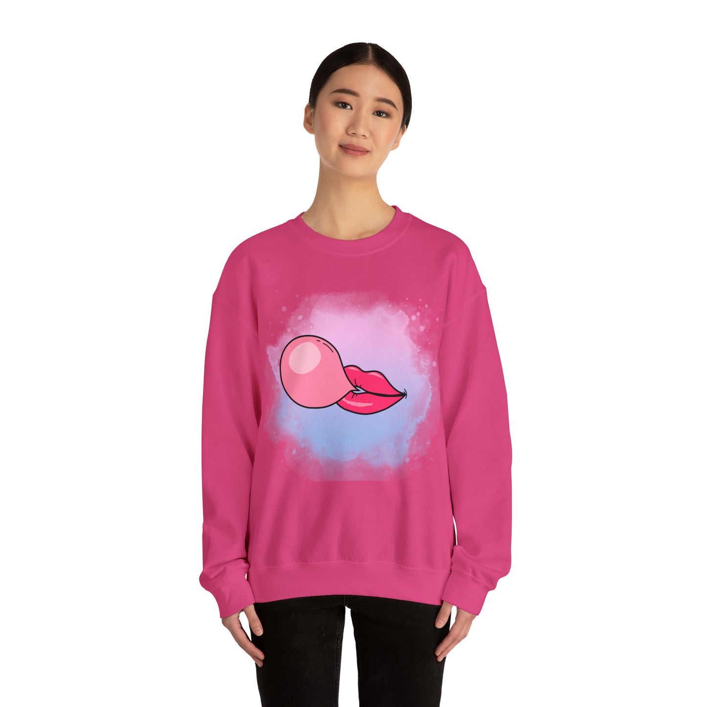Bubble Gum kiss sweatshirt, Summer Bubblegum shirt, Birthday gift for her,Galantine travel sweatshirt,Unisex Heavy Blend Crewneck Sweatshirt