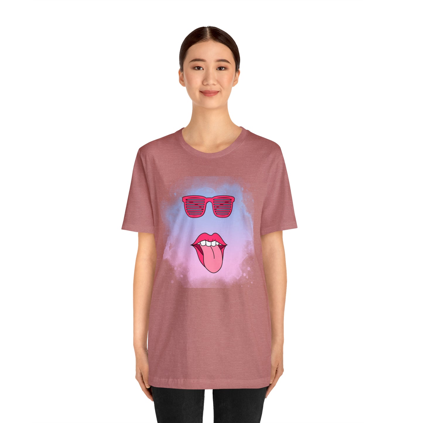 Lip Sunglasses t-shirt, Bubble gum kiss shirt,Pink Gum Shirt,Galantine gift travel shirt,best friend trip,girls vacation trip, Unisex Jersey