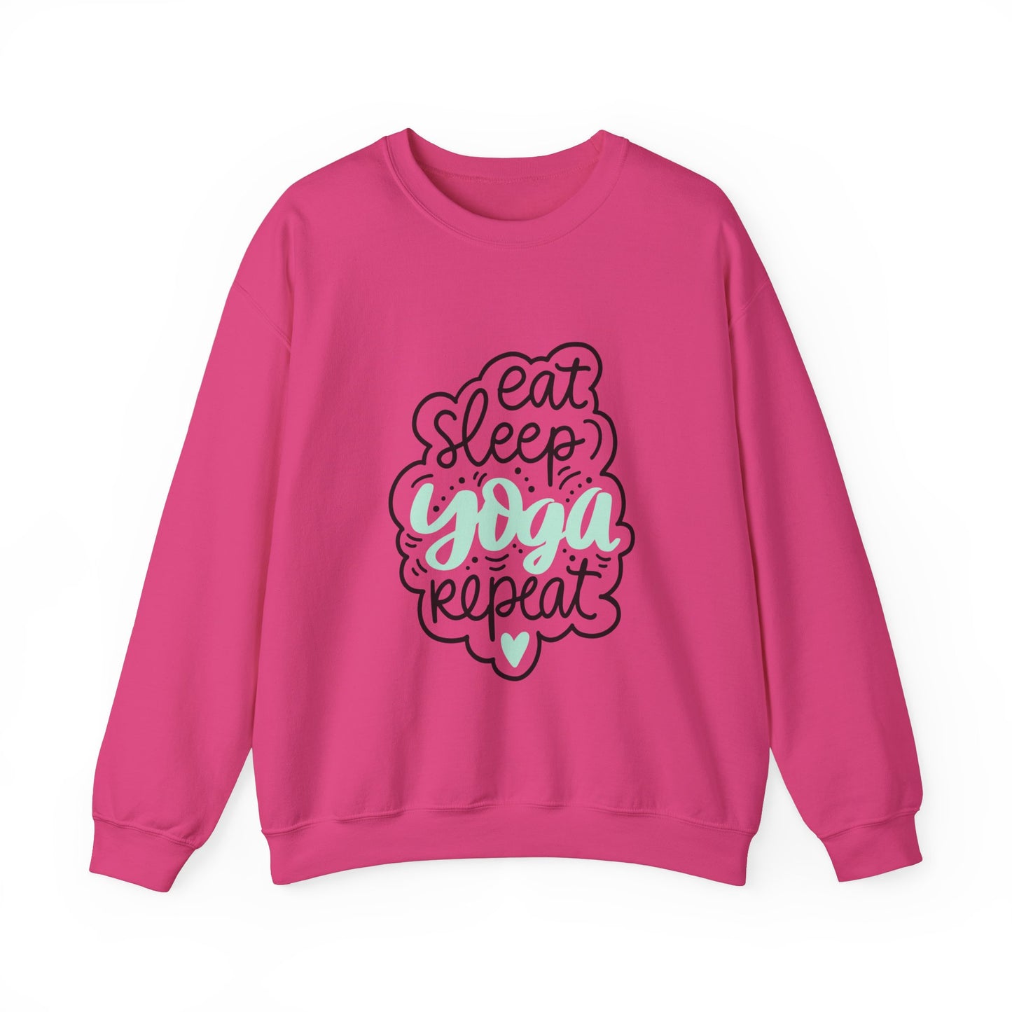 Eat sleep yoga repeat sweater yoga sweater Here we go fucking again sweater gifts funny cat birthday gift Christmas sweatshirt gift for her