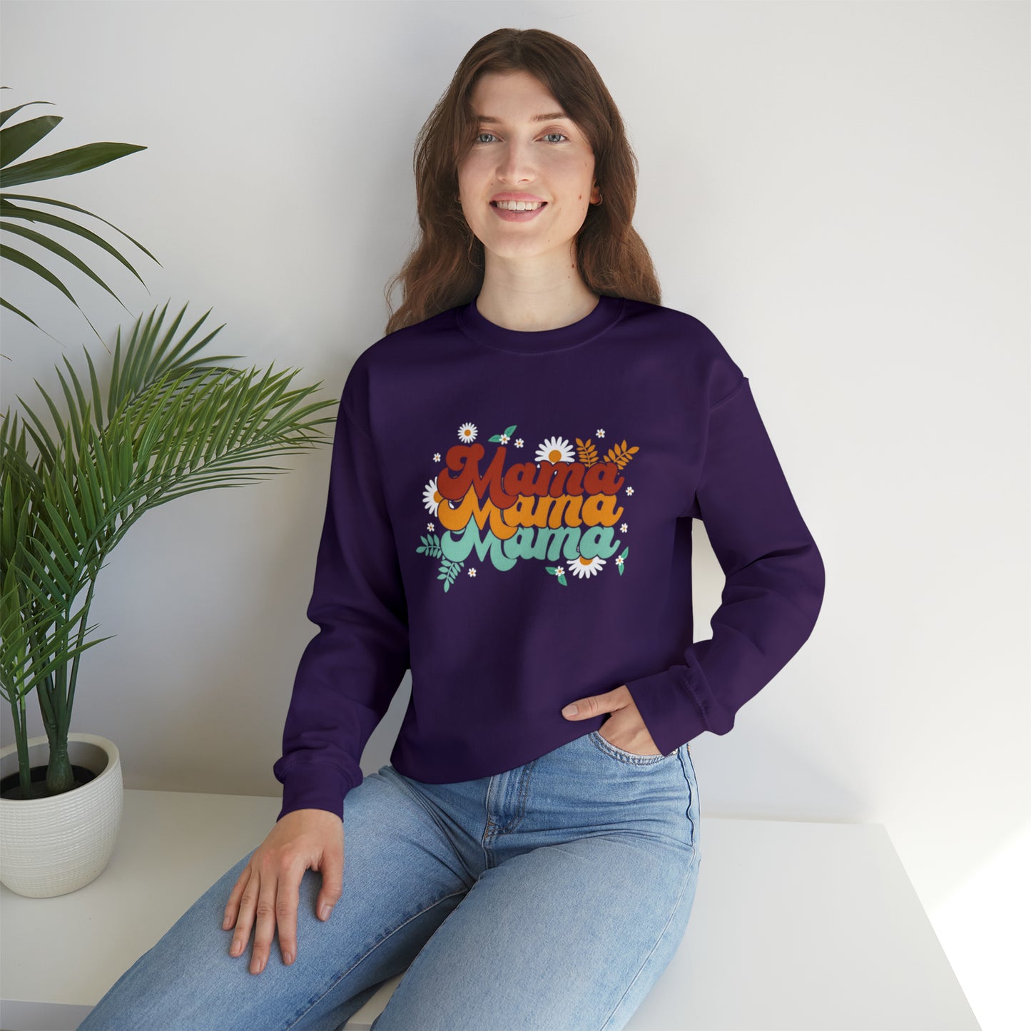Mama floral vibes sweater, Mother Mom sweatshirt, Gift for mom, Christmas gift for her, yoga wear for her,for him, Birthday gift for her,Ga