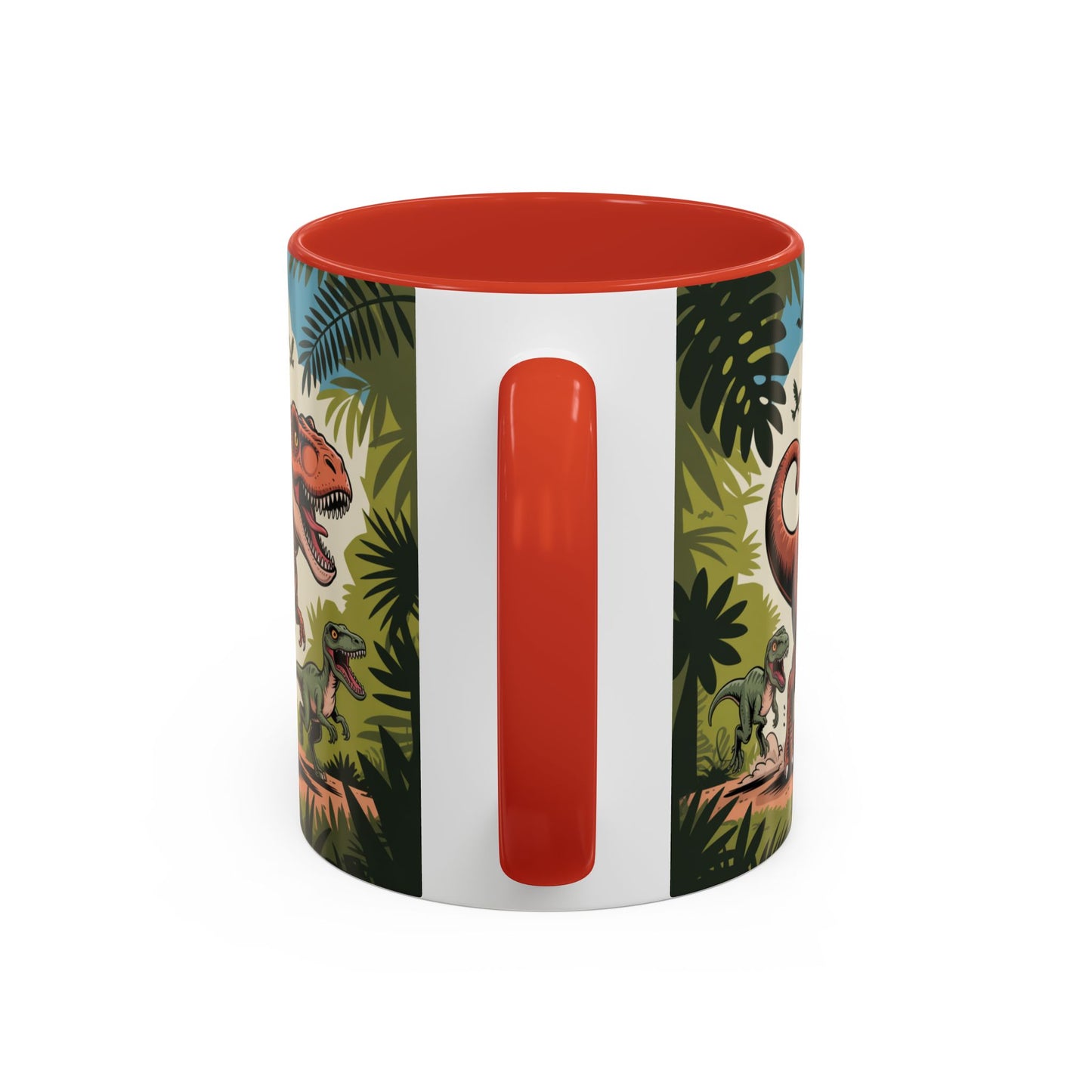 Orange cat riding a T-rex mug Funny cat lover Mug Cat Raptors the jungle mug Gift for cat dinosaur lover mug Cat lady gift Cat mom Christmas