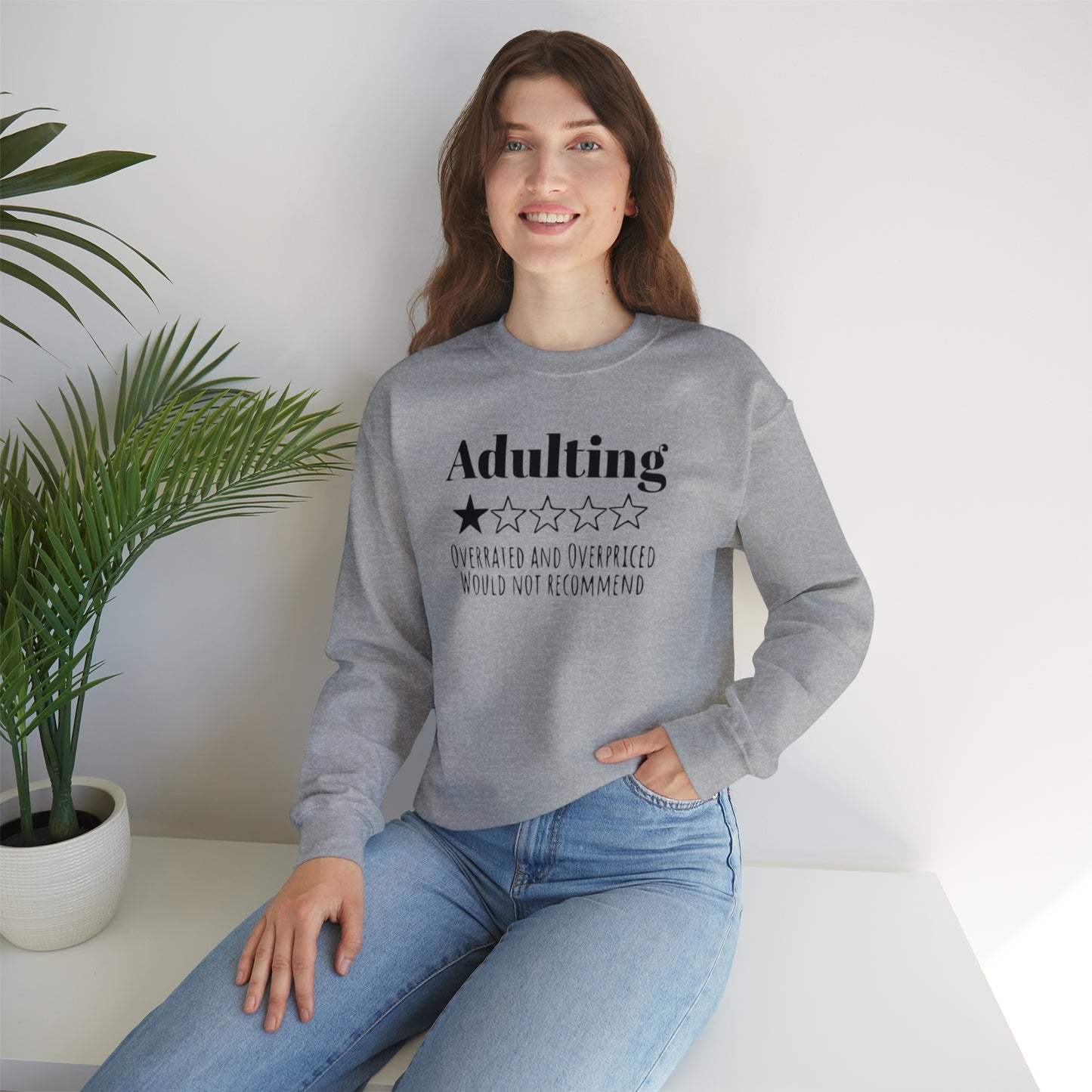 I'm not Adulting Sweatshirt unisex, printed on back I'm not adulting today,Funny adulting shirt Christmas Sweater,Christmas Crewneck,Holiday