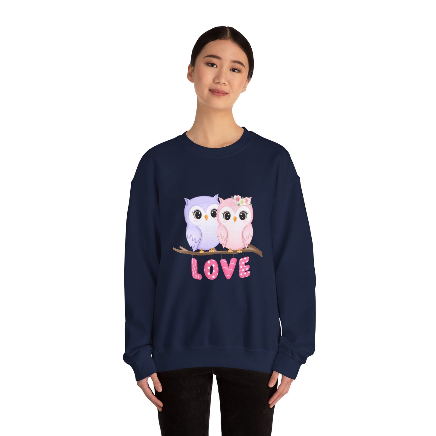 Owl Love sweater valentines Day sweatshirt valentines day shirt best friend gift for her Unisex owl sweater Love shirt unique holiday gift
