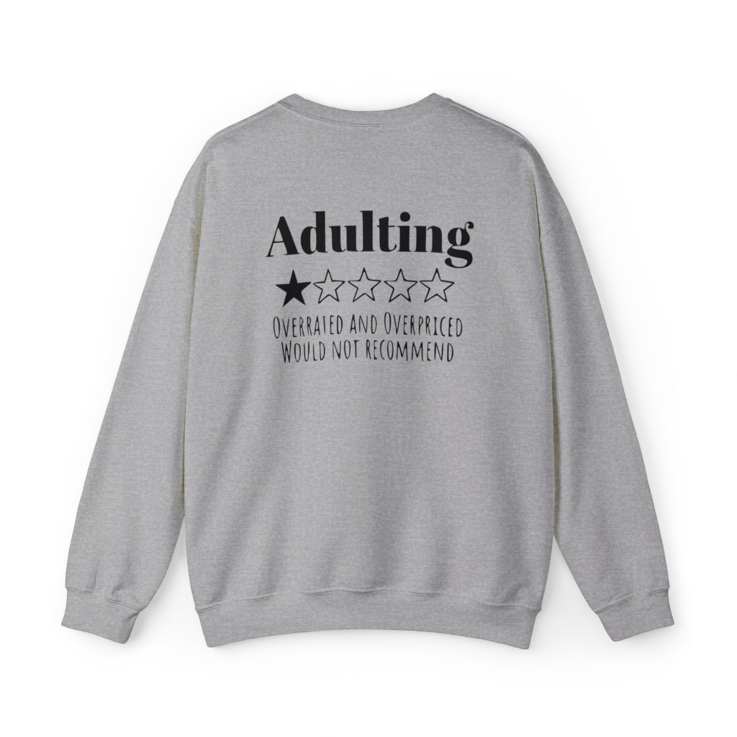 I'm not Adulting Sweatshirt unisex, printed on back I'm not adulting today,Funny adulting shirt Christmas Sweater,Christmas Crewneck,Holiday