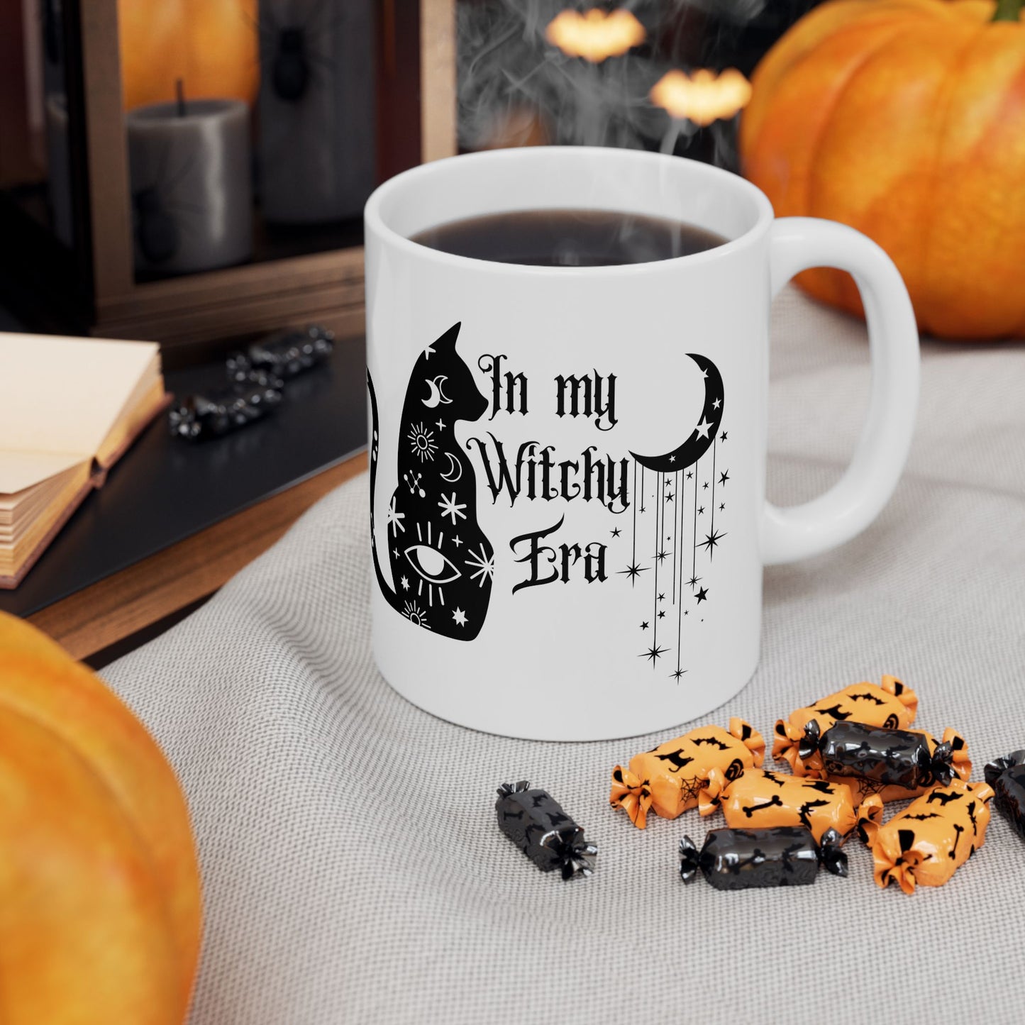 Halloween mug Witchy era mug Spooky mug black cat mug this and word fuck office funny gift best friend gift Christmas Ceramic (11oz, 15oz)