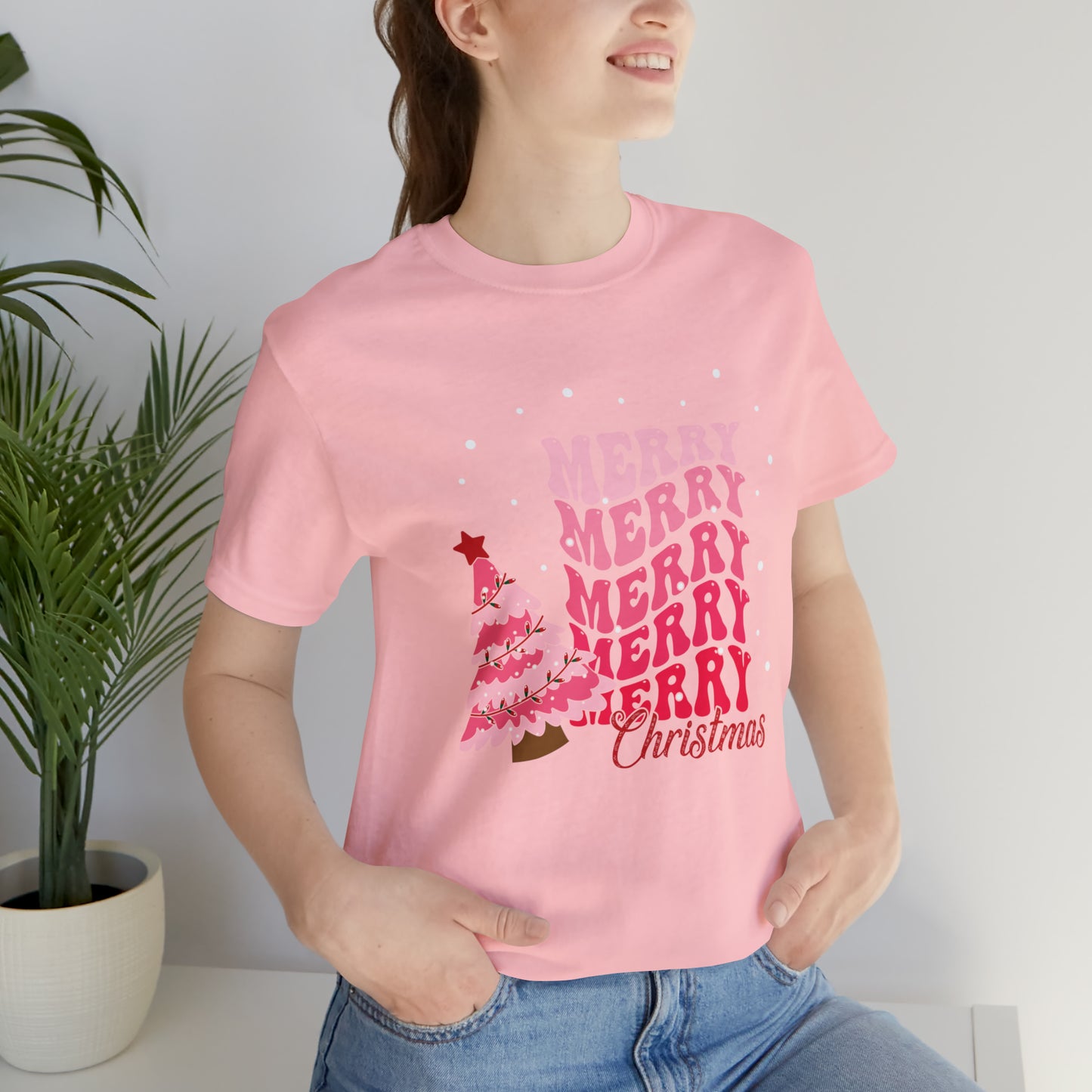 Festive AF shirt Pink Merry Bright Christmas Tshirt for Women Christmas Shirt Sweater Holiday Christmas gift for her gift for him unisex