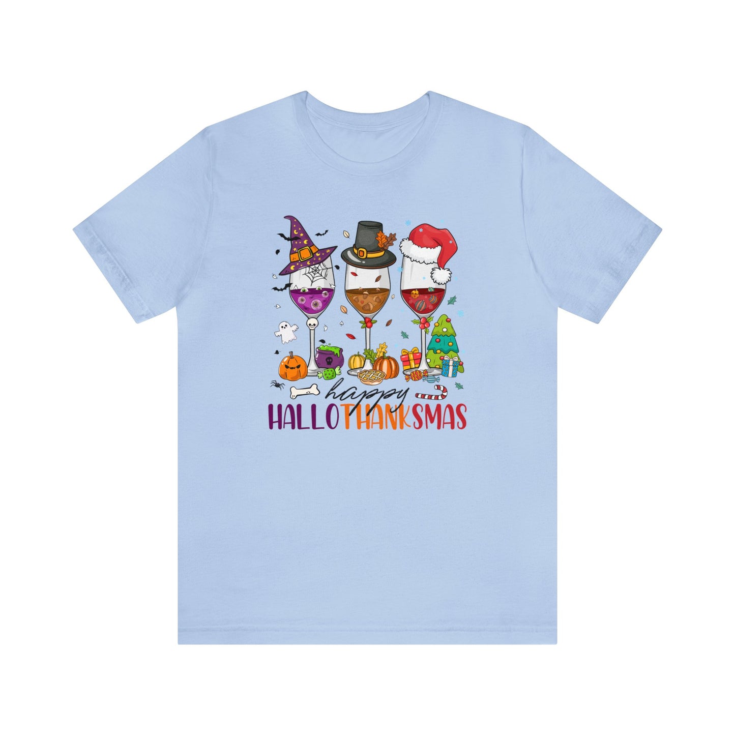 Wine lover shirt Happy holidays shirt Hallothanksmas gift for her gift for him happy Hallothanksmas Shirt Christmas gift Thanksgiving shirt