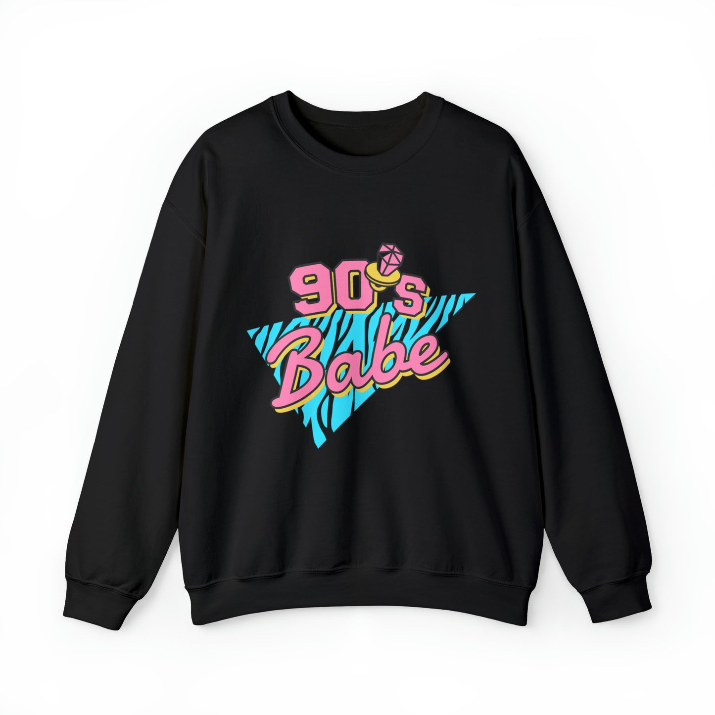 90's Babe Sweatshirt, Pink blue shirt, Unisex Heavy Blend Crewneck Sweatshirt