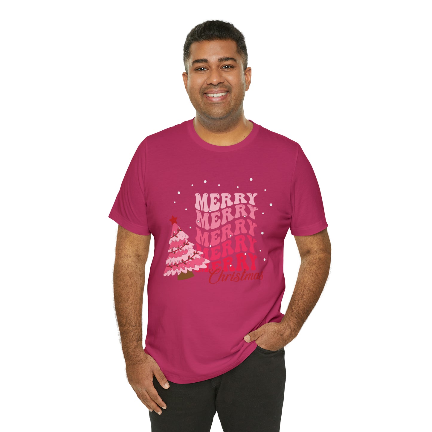 Festive AF shirt Pink Merry Bright Christmas Tshirt for Women Christmas Shirt Sweater Holiday Christmas gift for her gift for him unisex