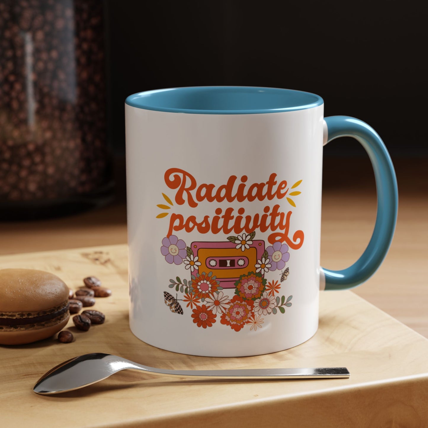 Copy of Radiate positivity mug Morning affirmation mug shining light mug Delulu mug retro gift Christmas gift for her gift for him bestie gift