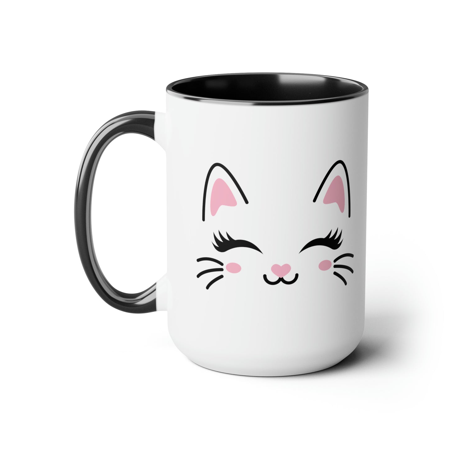 Cute cat face mug Christmas mug gift for mom gift mug Floral mug gift for her Mug funny gift for wife Coffee Mugs Christmas gift 15oz