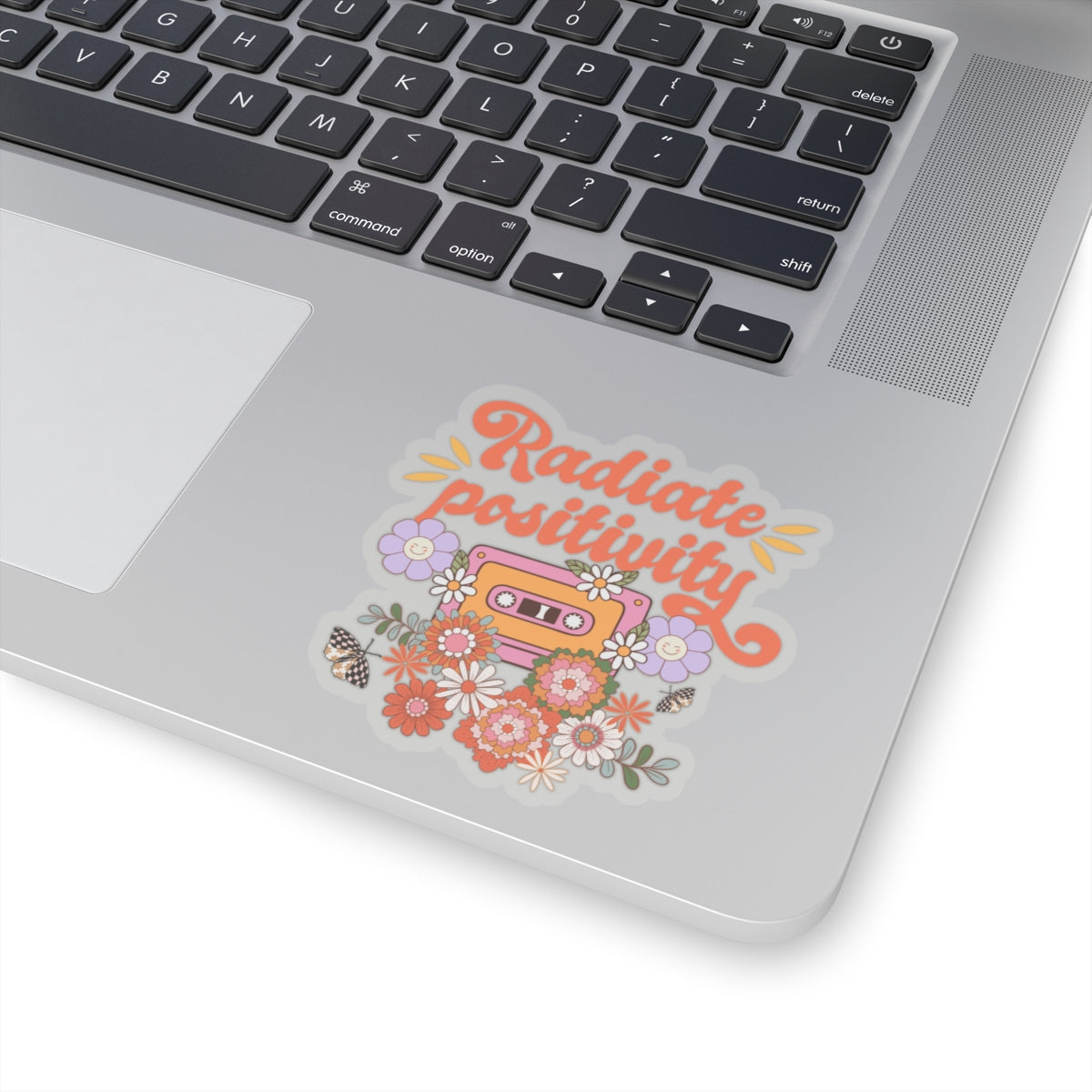 Radiate positivity sticker Delulu sticker Retro vibes sticker bestie gift for her bestfriend gift Kiss-CutSticker cassette tape butterfly