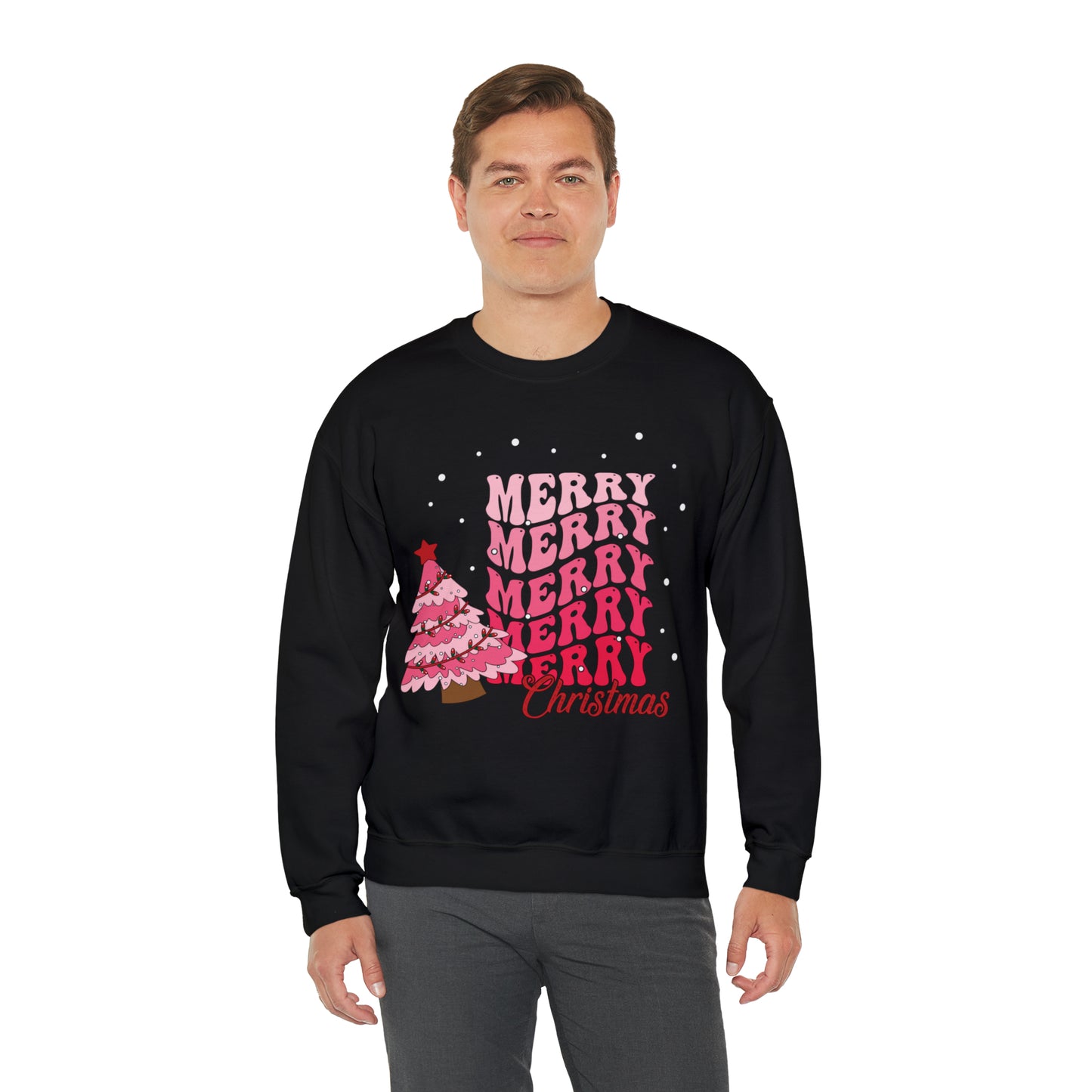 Festive AF sweater Pink Merry Bright Christmas Sweatshirt for Women Christmas Shirt Sweater Holiday Christmas gift for her gift for him