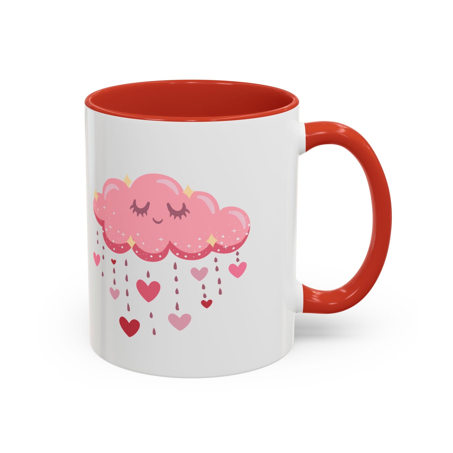 Happy pink cloud mug pink hearts mug Valentines day mug Galantines day Bestie giftforher gift tea Mug Coffee Gift for Mom vday gift girlboss